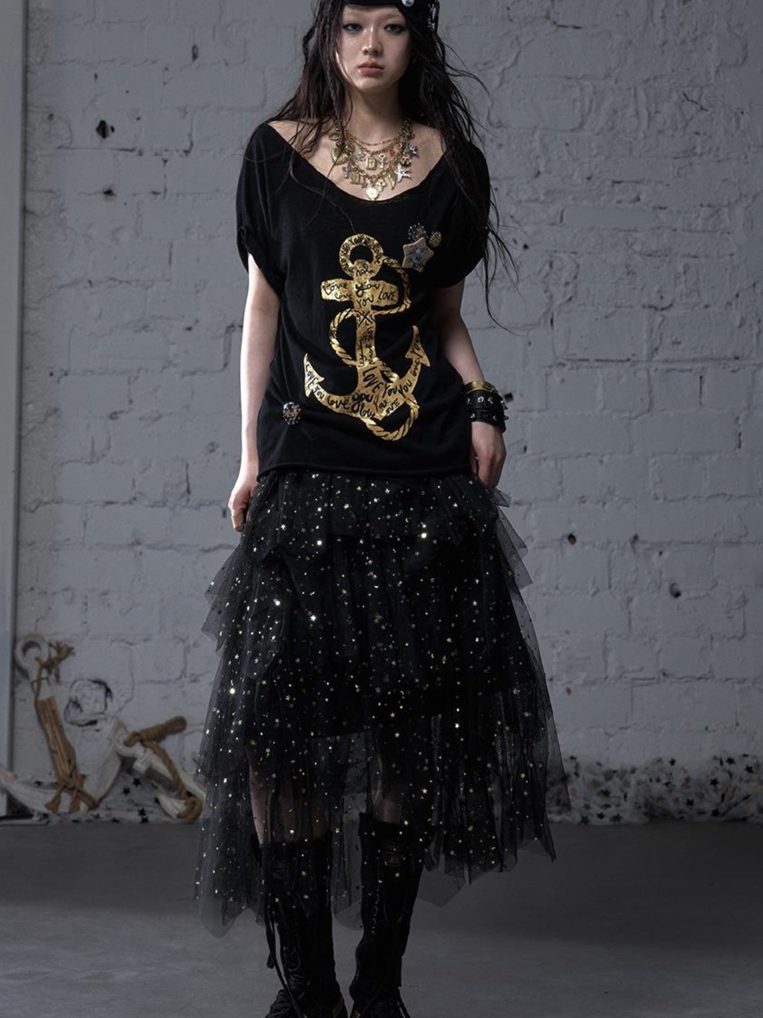 Ballet Pure Sexy Star Layered Tulle Midi Dress