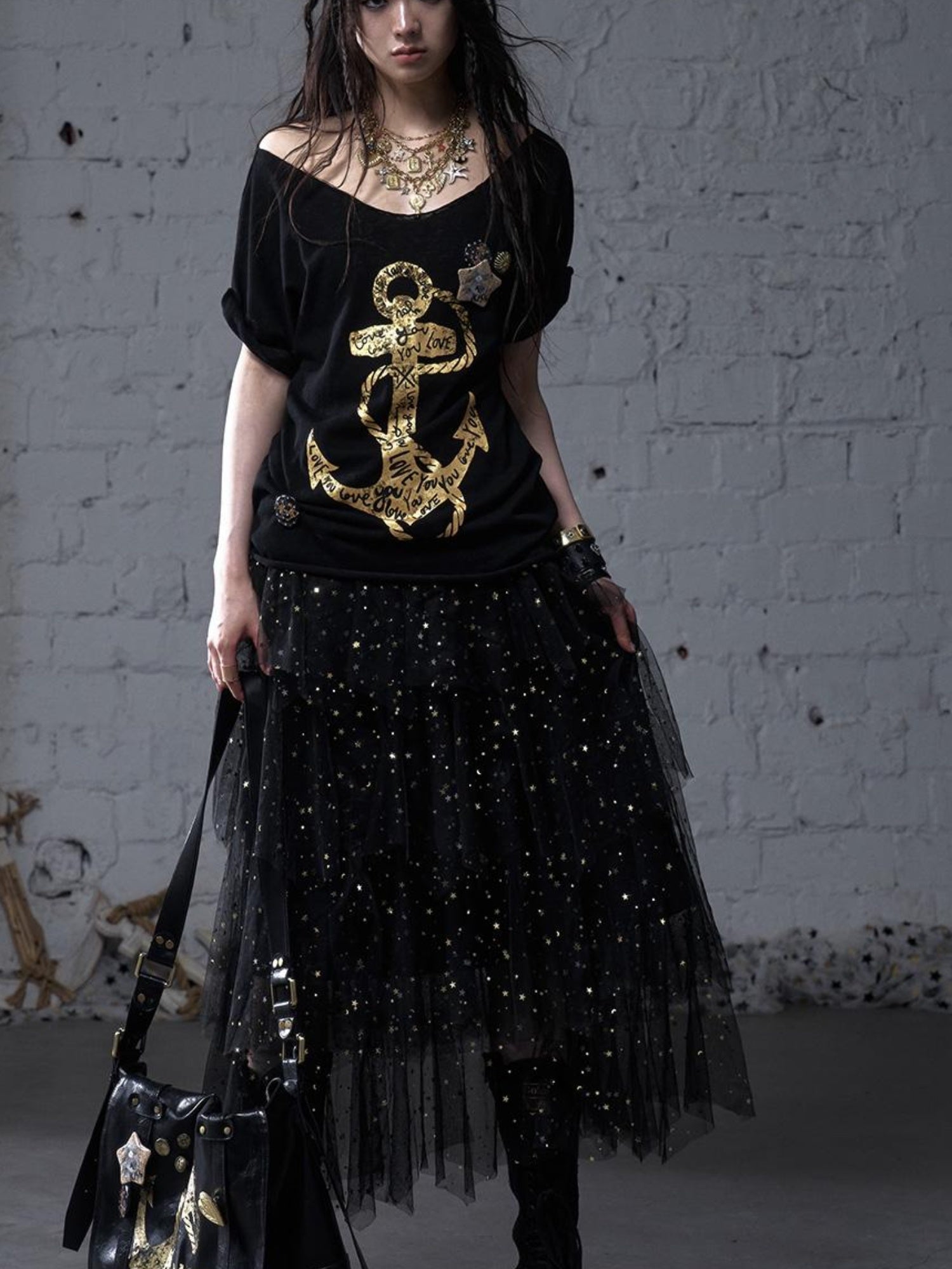 Ballet Pure Sexy Star Layered Tulle Midi Dress
