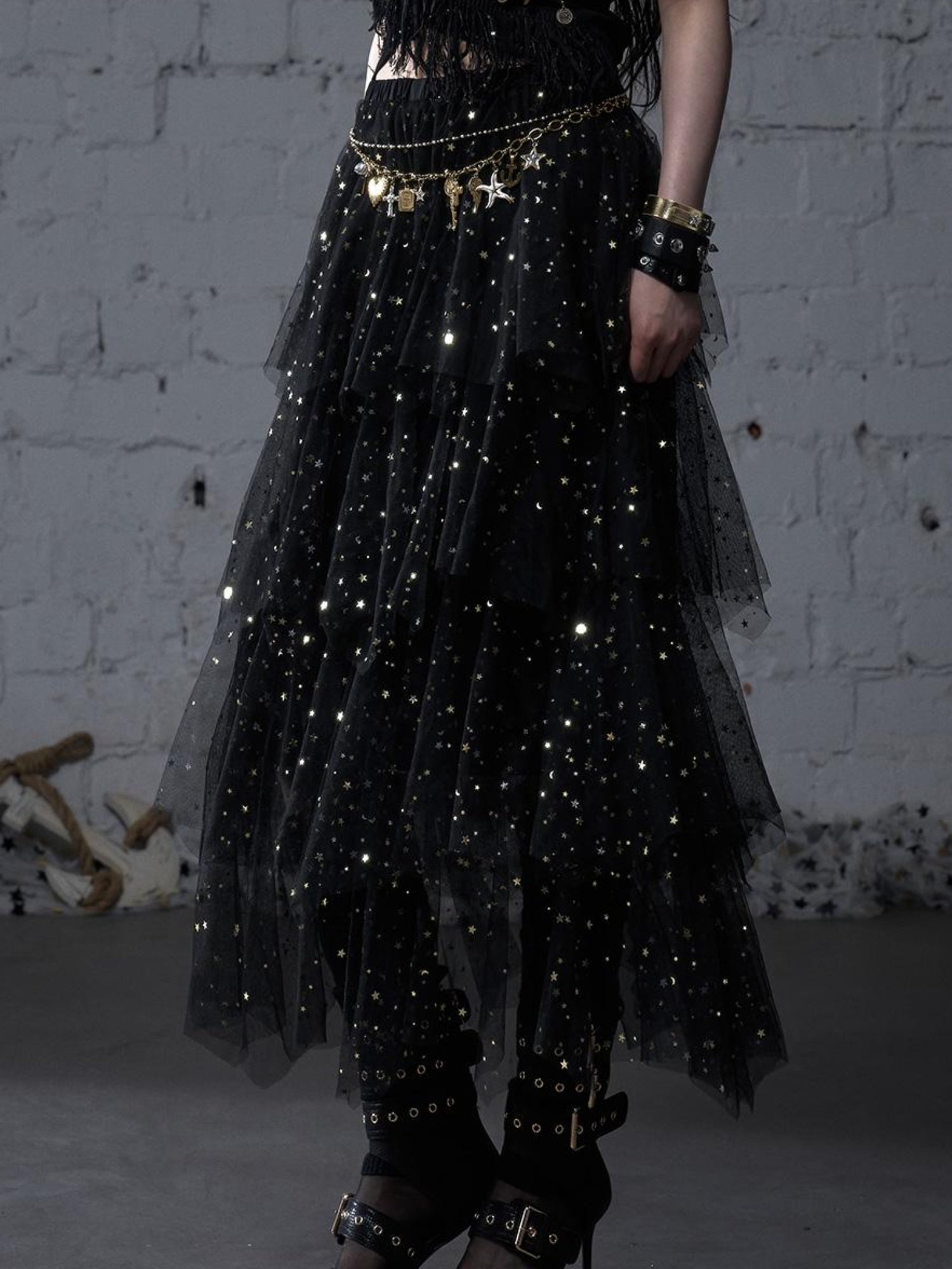 Ballet Pure Sexy Star Layered Tulle Midi Dress
