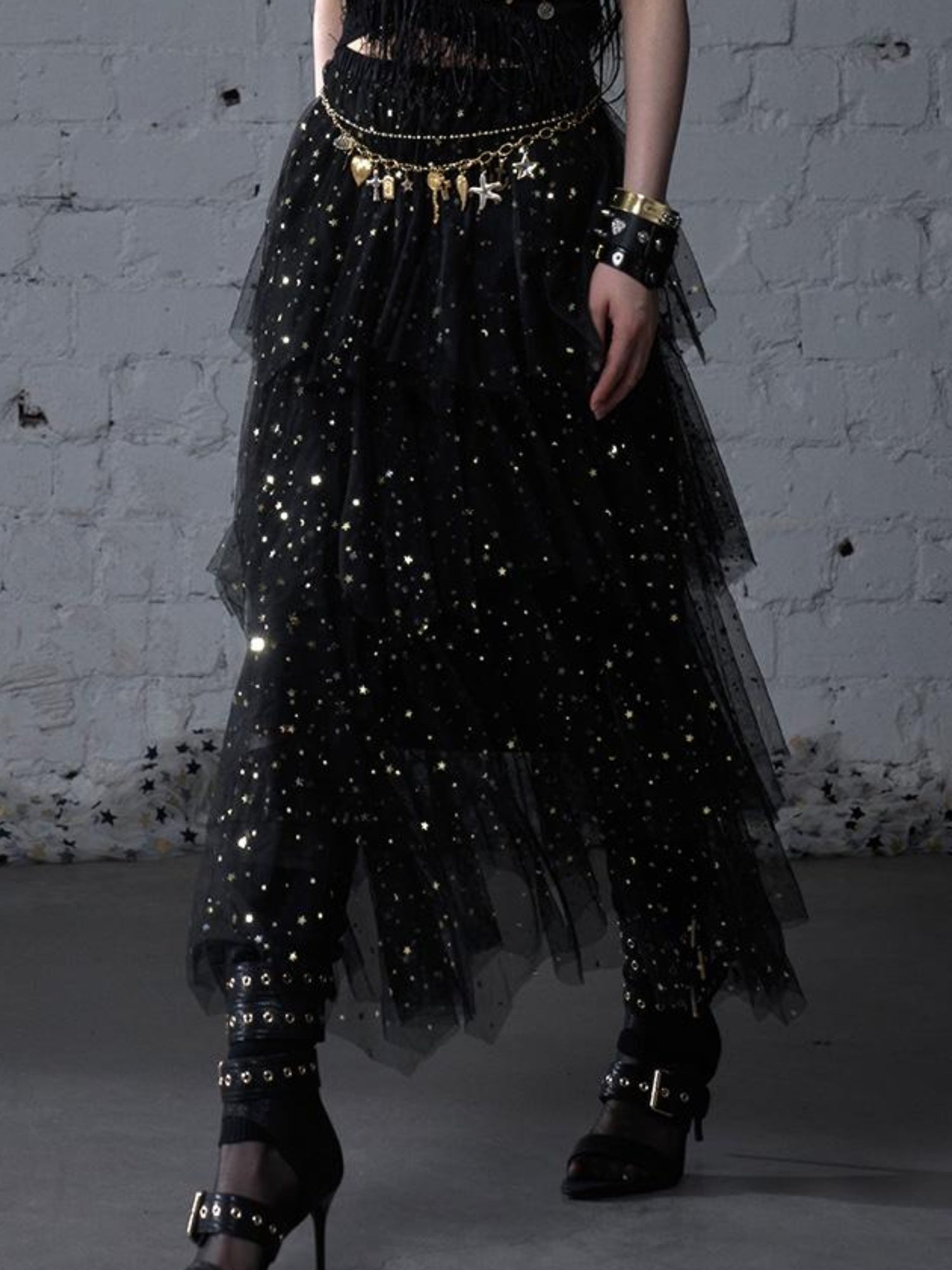 Ballet Pure Sexy Star Layered Tulle Midi Dress