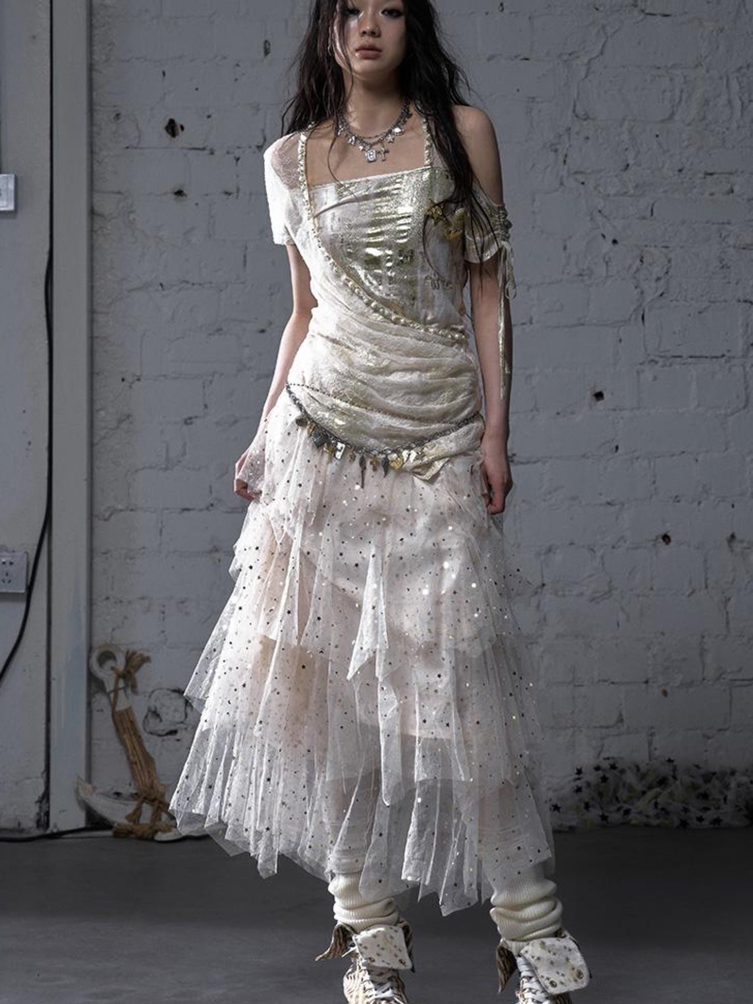 Ballet Pure Sexy Star Layered Tulle Midi Dress