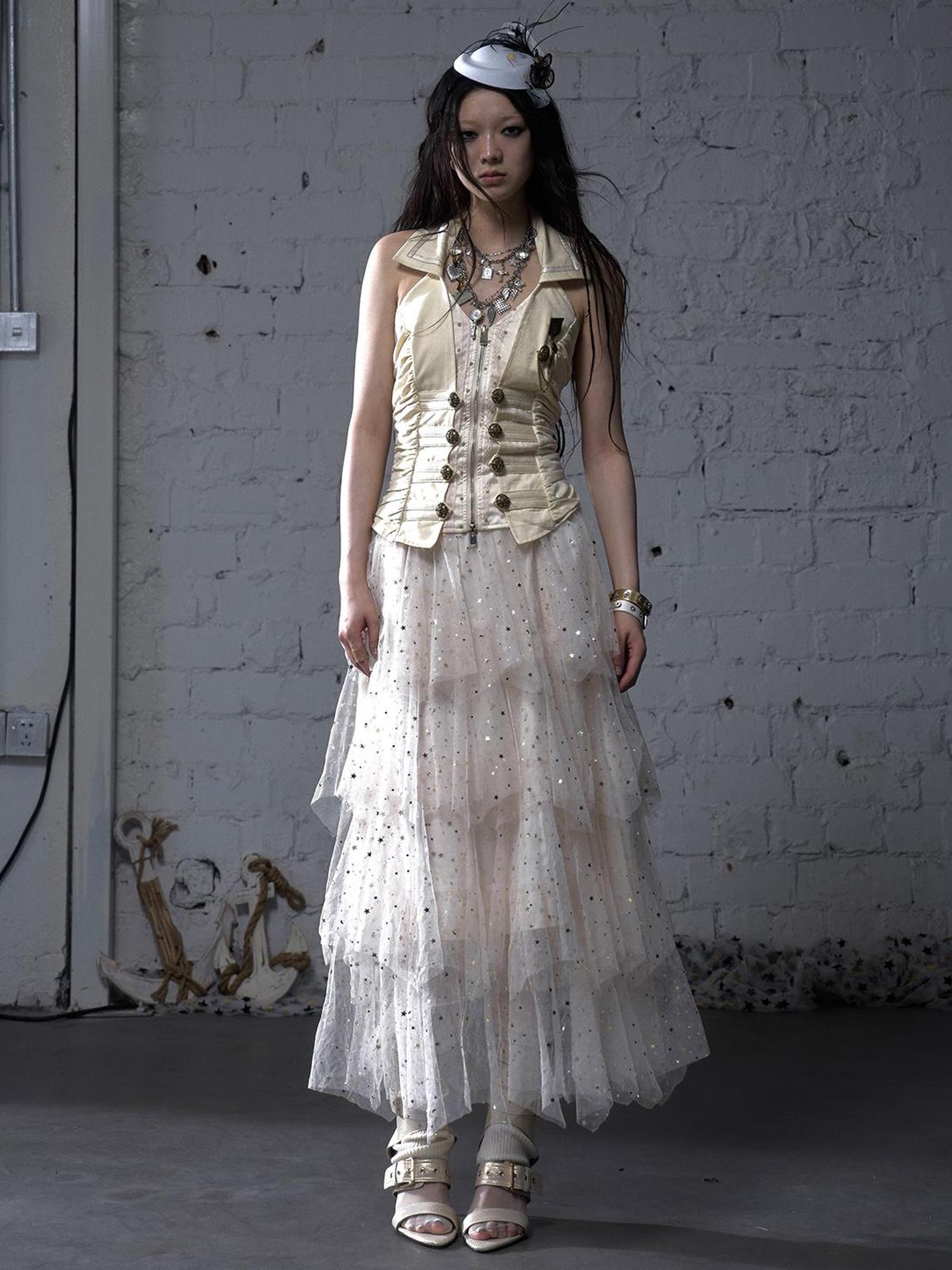 Ballet Pure Sexy Star Layered Tulle Midi Dress