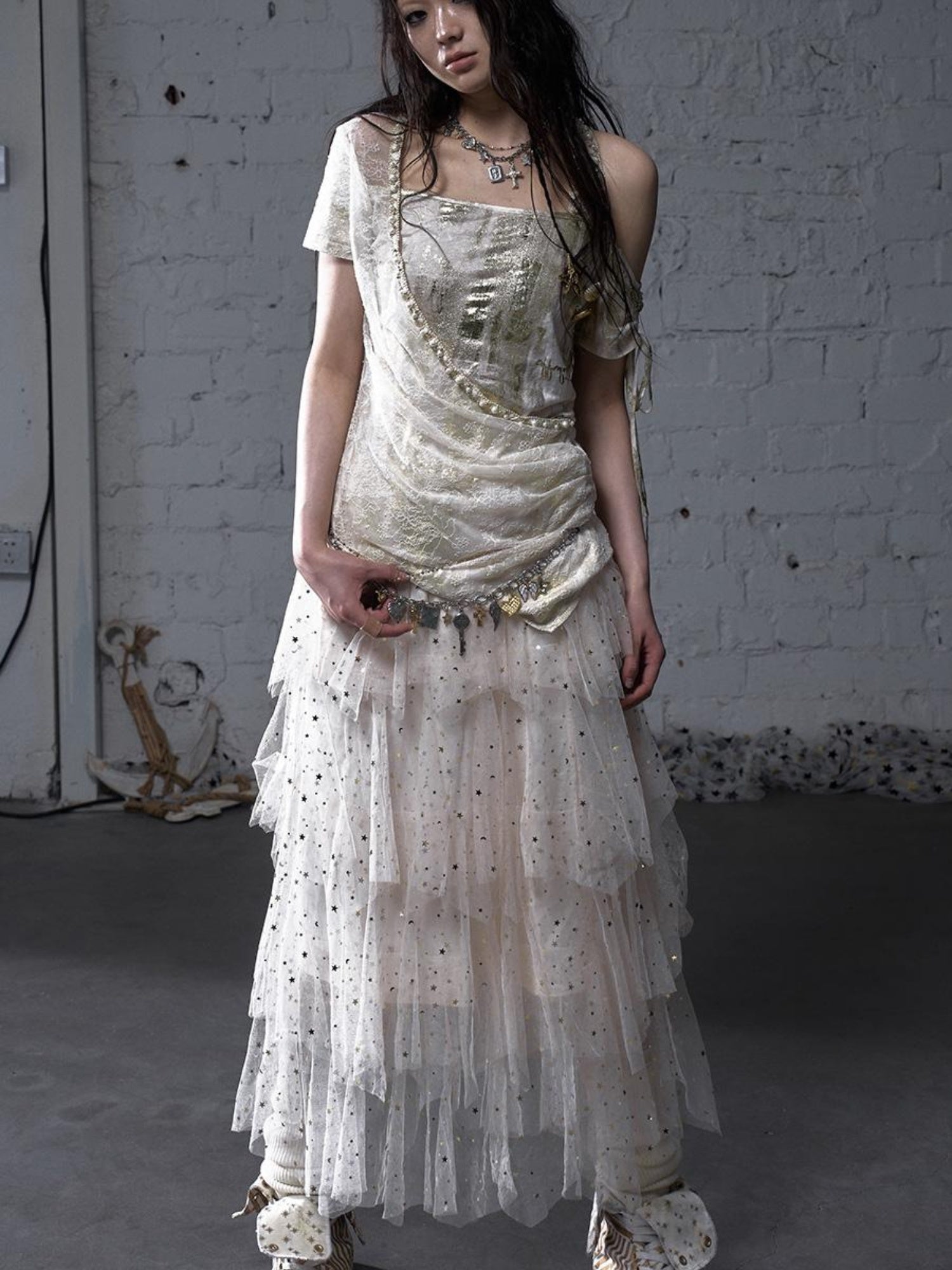 Ballet Pure Sexy Star Layered Tulle Midi Dress
