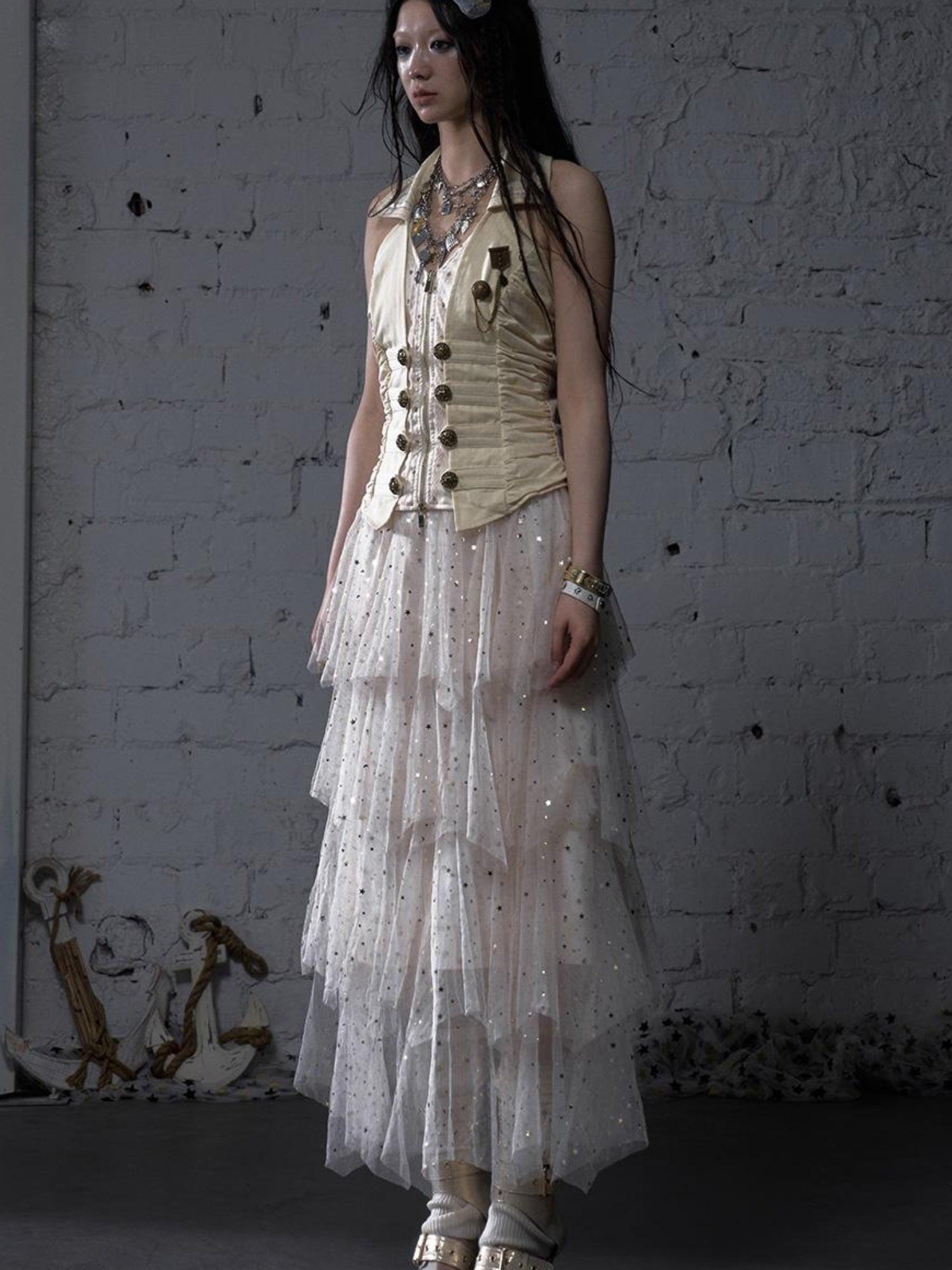 Ballet Pure Sexy Star Layered Tulle Midi Dress
