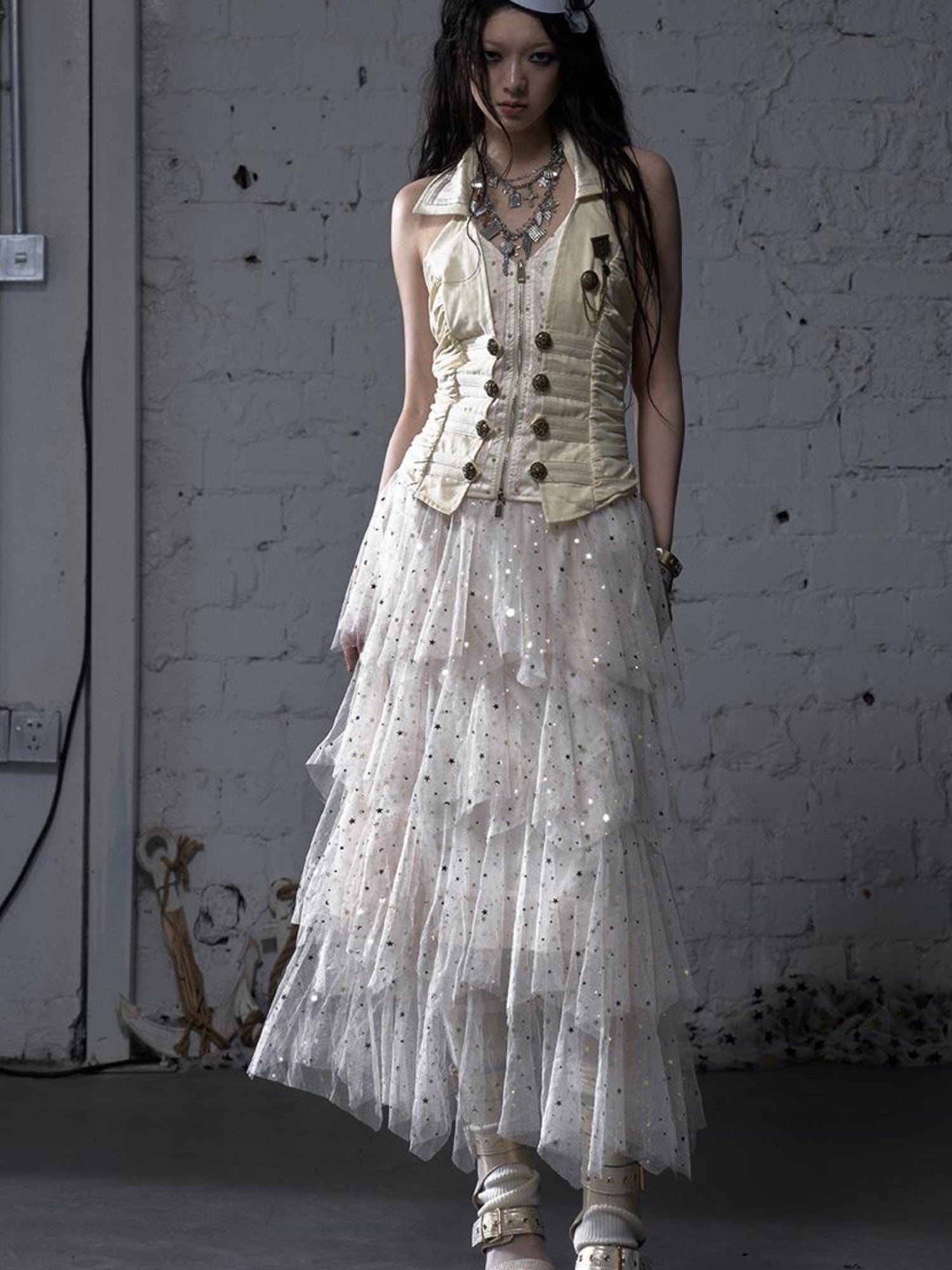 Ballet Pure Sexy Star Layered Tulle Midi Dress