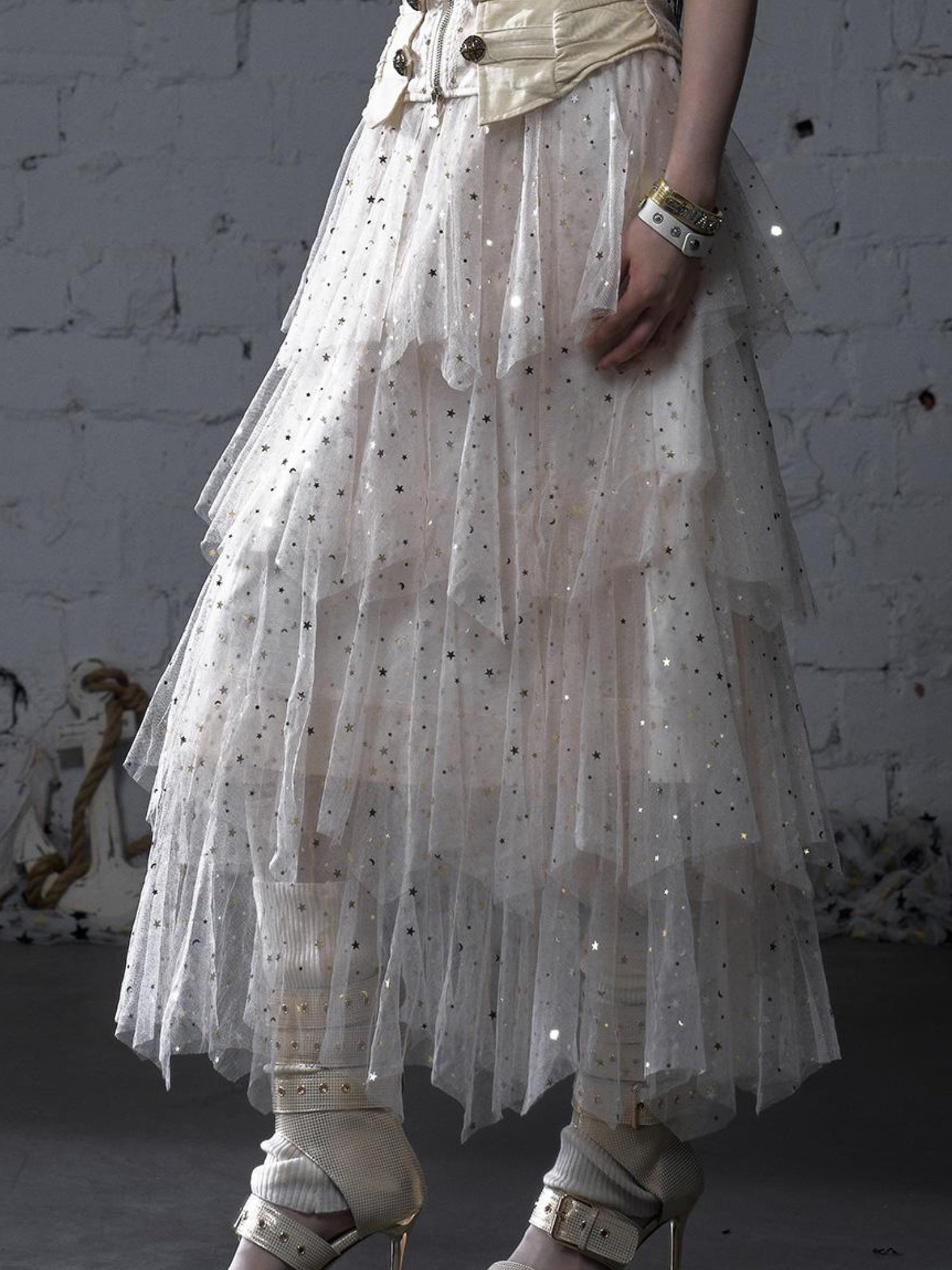 Ballet Pure Sexy Star Layered Tulle Midi Dress