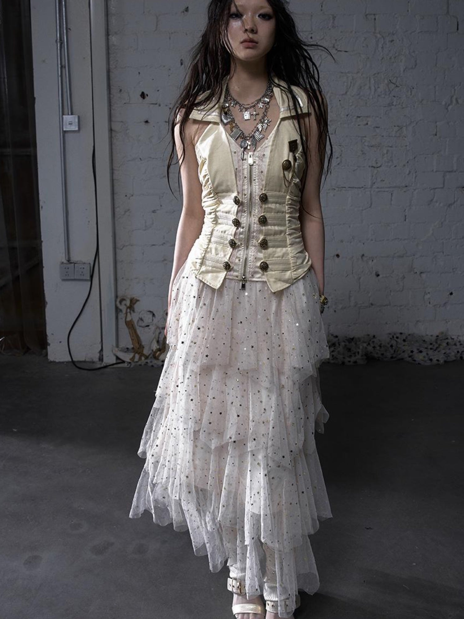 Ballet Pure Sexy Star Layered Tulle Midi Dress