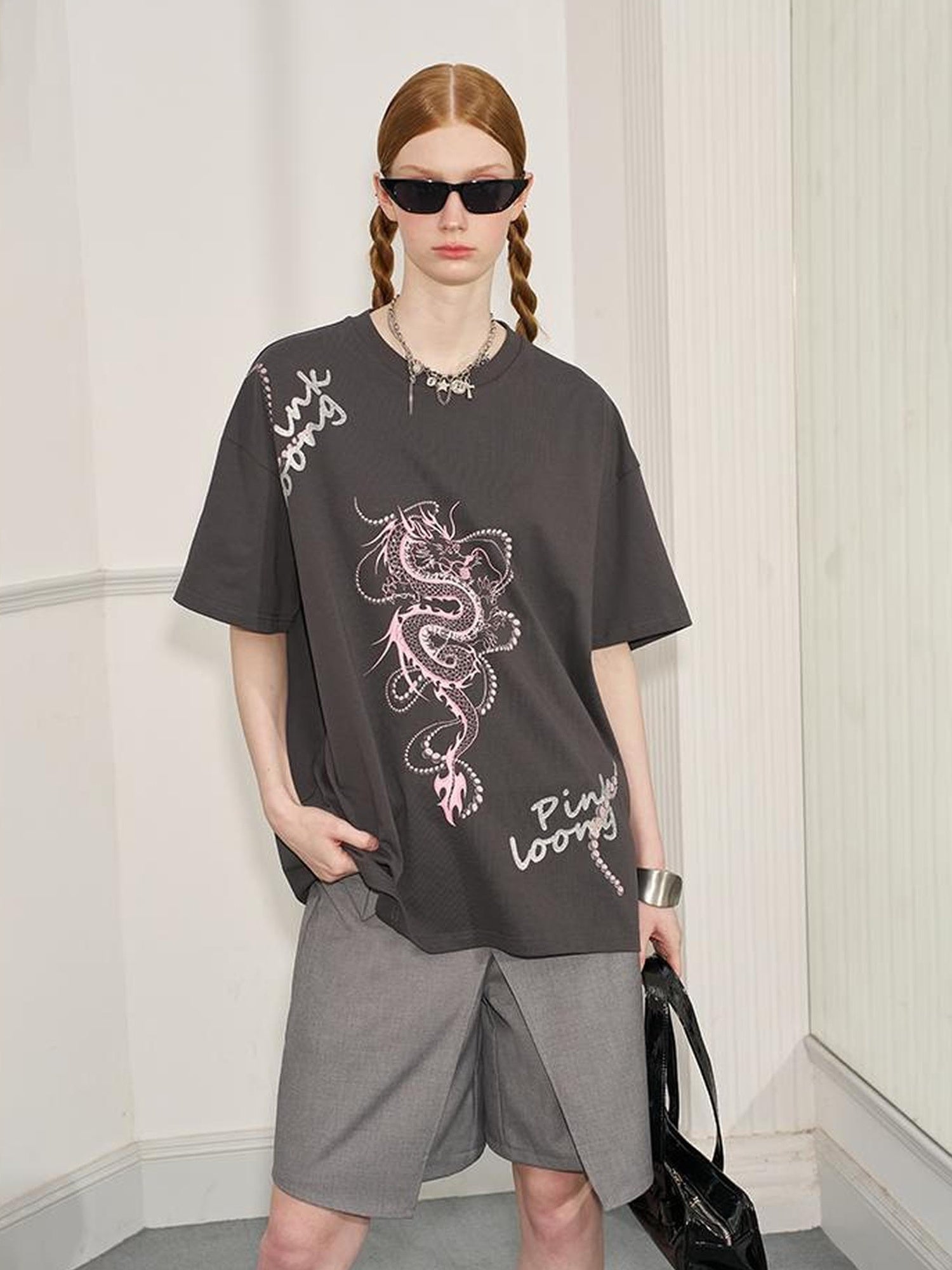 DIDDI MODA Banana Striped Loose Fit Shorts