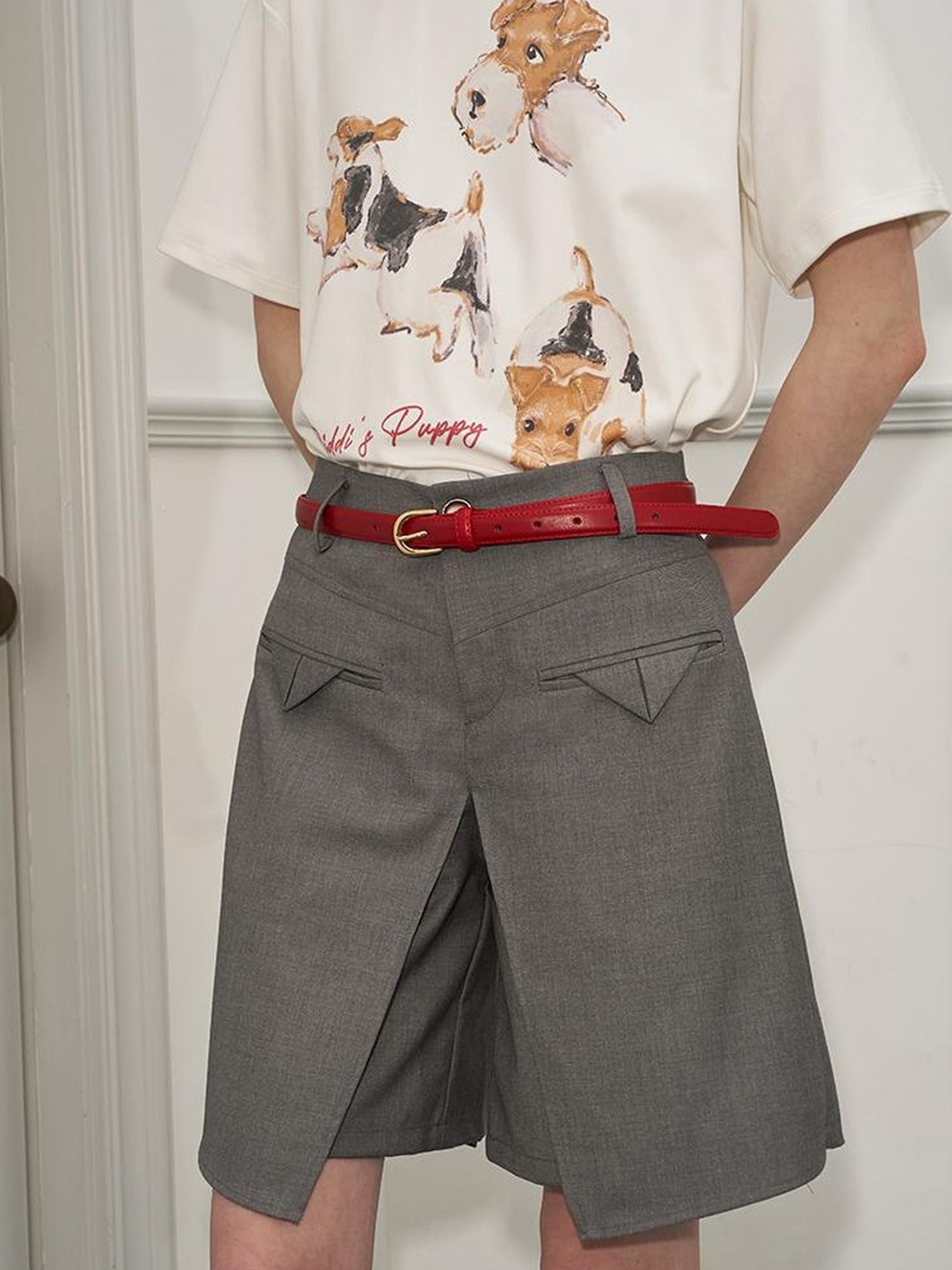 DIDDI MODA Banana Striped Loose Fit Shorts