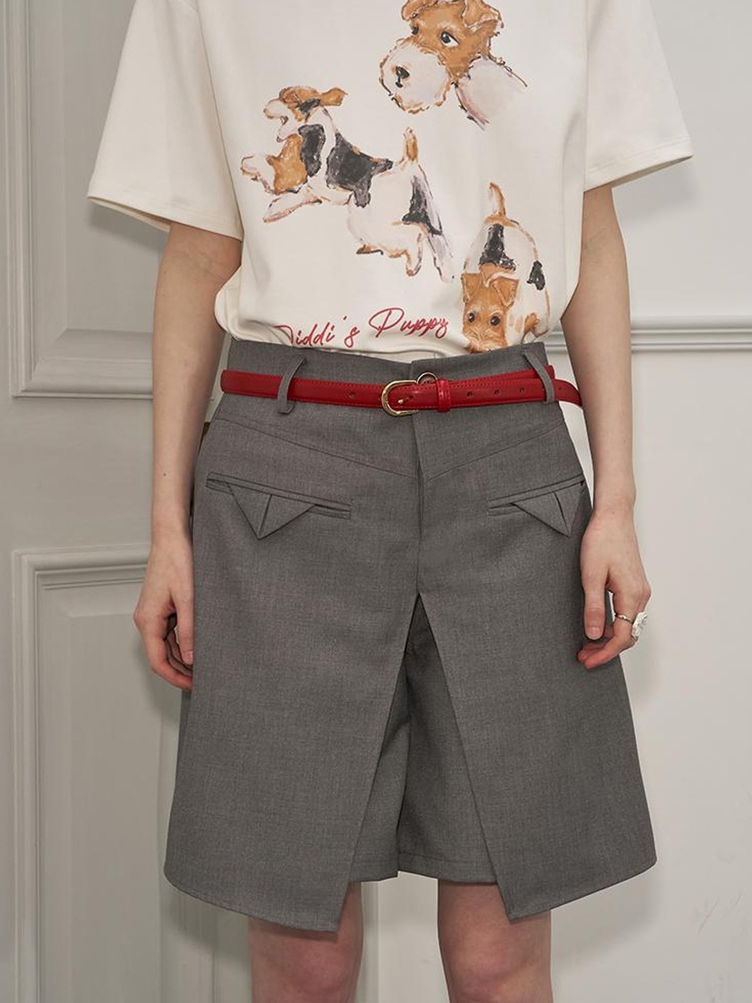 DIDDI MODA Banana Striped Loose Fit Shorts