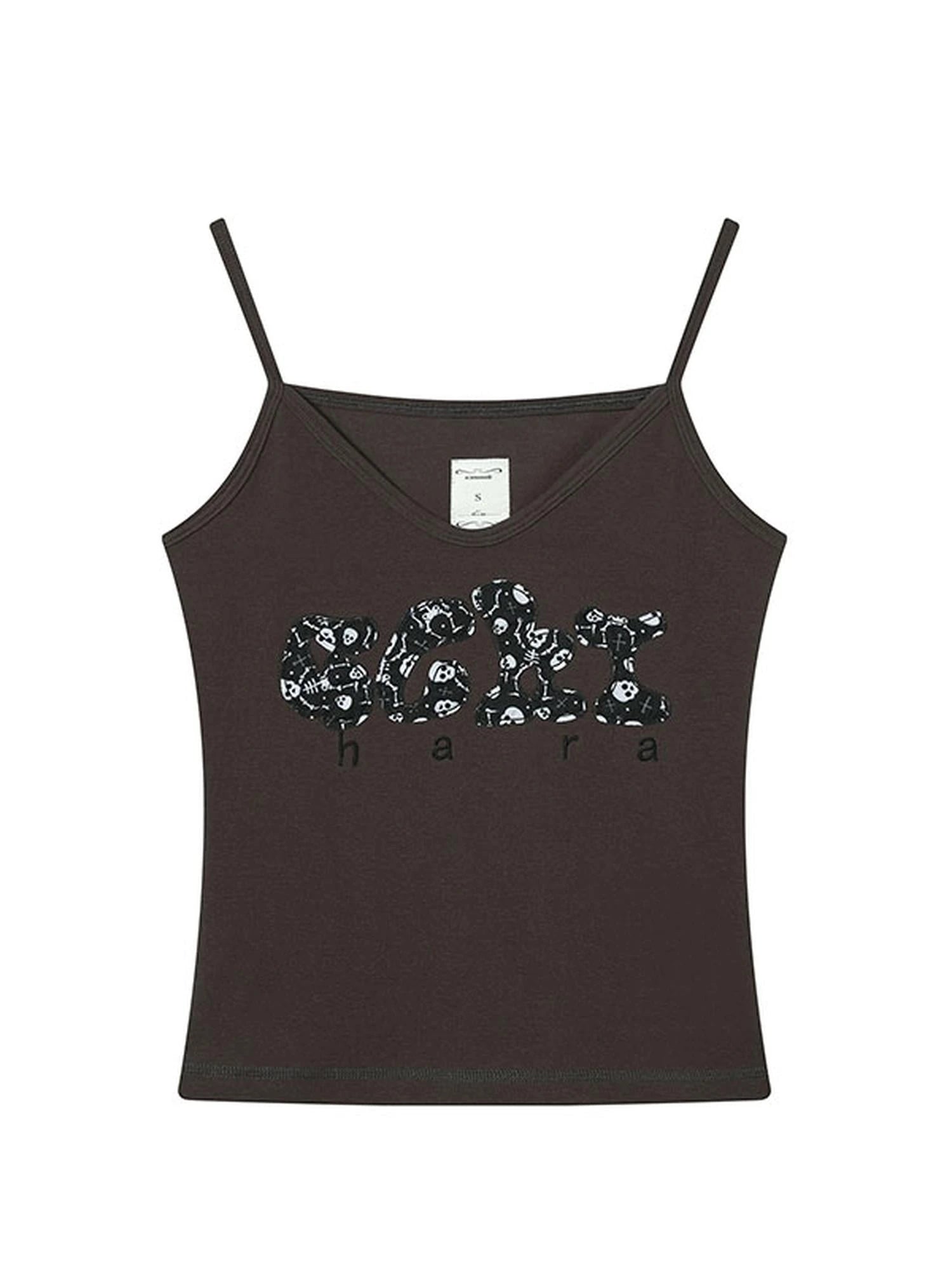 Brittany Becky Skull Embroidered Ribbed Tank Top