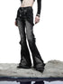 Distressed Denim Flared Pants With Cape Detailing