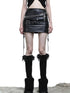 Loz Beaded Belted Pu Mini Skirt