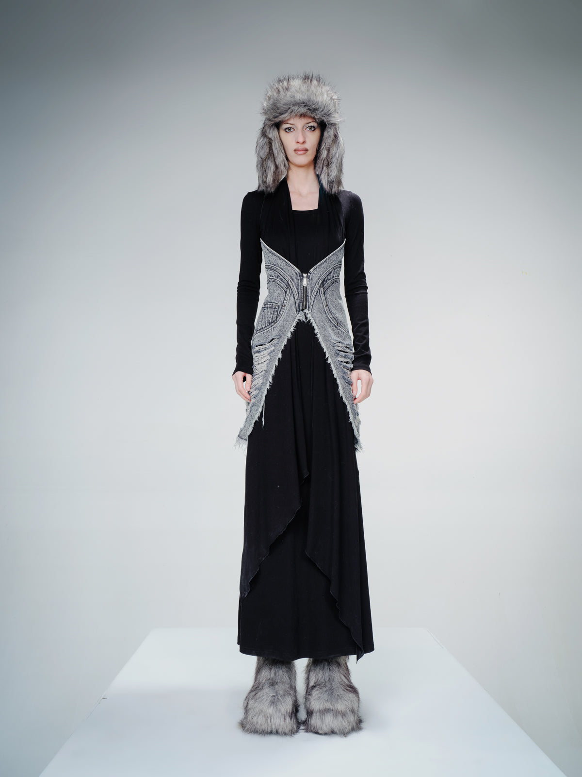 UpdateNN NORTH NODE Cowboy Corset Dress with Detachable Scarf