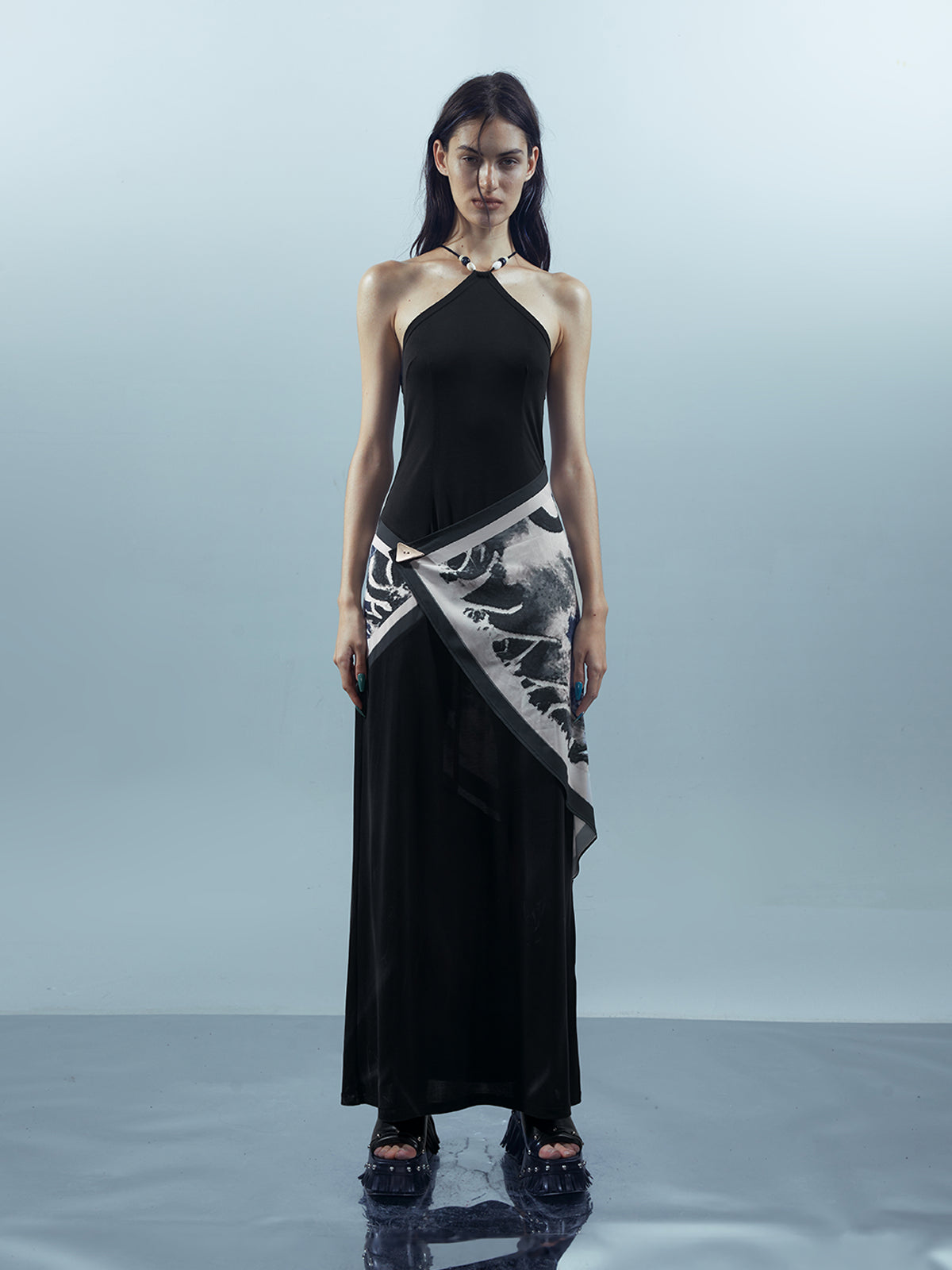 NN NORTH NODE Piscean Loom Ethereal Threads Backless Beaded Gown