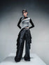 Layered Sheer Mesh Top With Asymmetric Hem