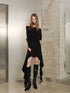 UpdateNN NORTH NODE Ruffled Wave Hem Asymmetrical Dress With Collar