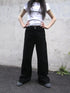 Vintage Black Washed High Waisted Wide Leg Flare Jeans