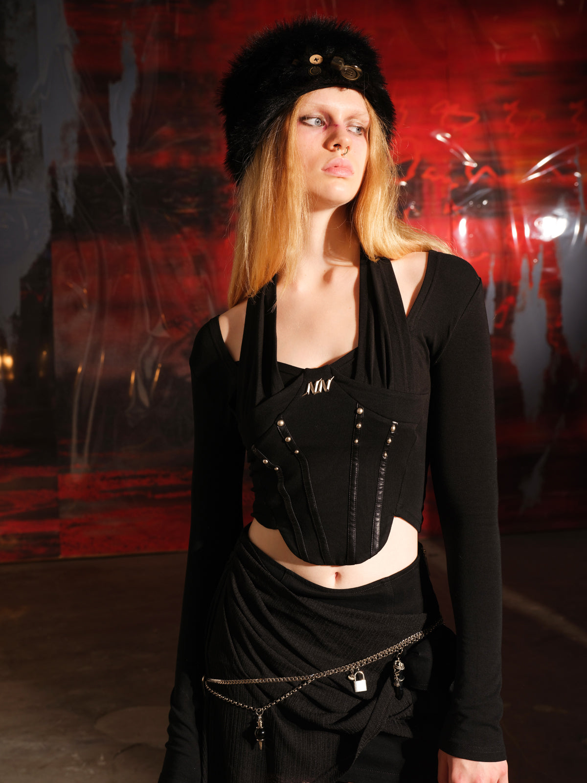 UpdateNN NORTH NODE Multi Textured Gemini Bustier Top
