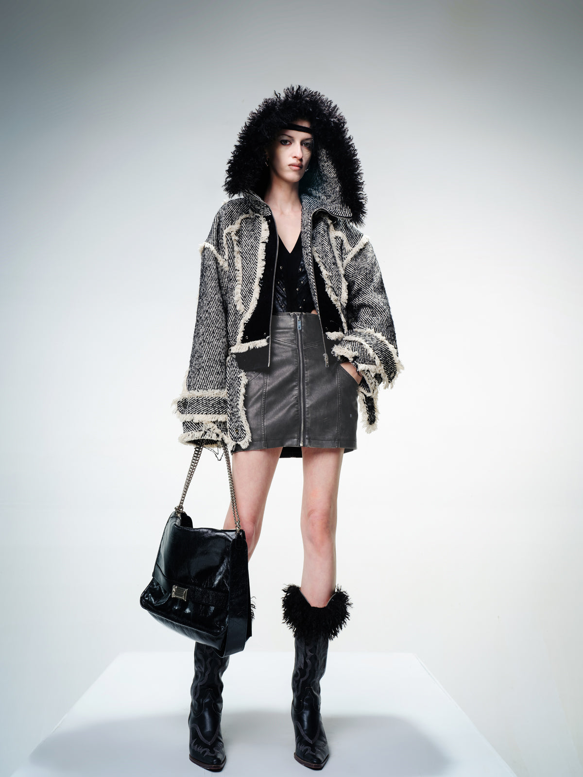 UpdateNN NORTH NODE Textured Wool Quilted Short Coat