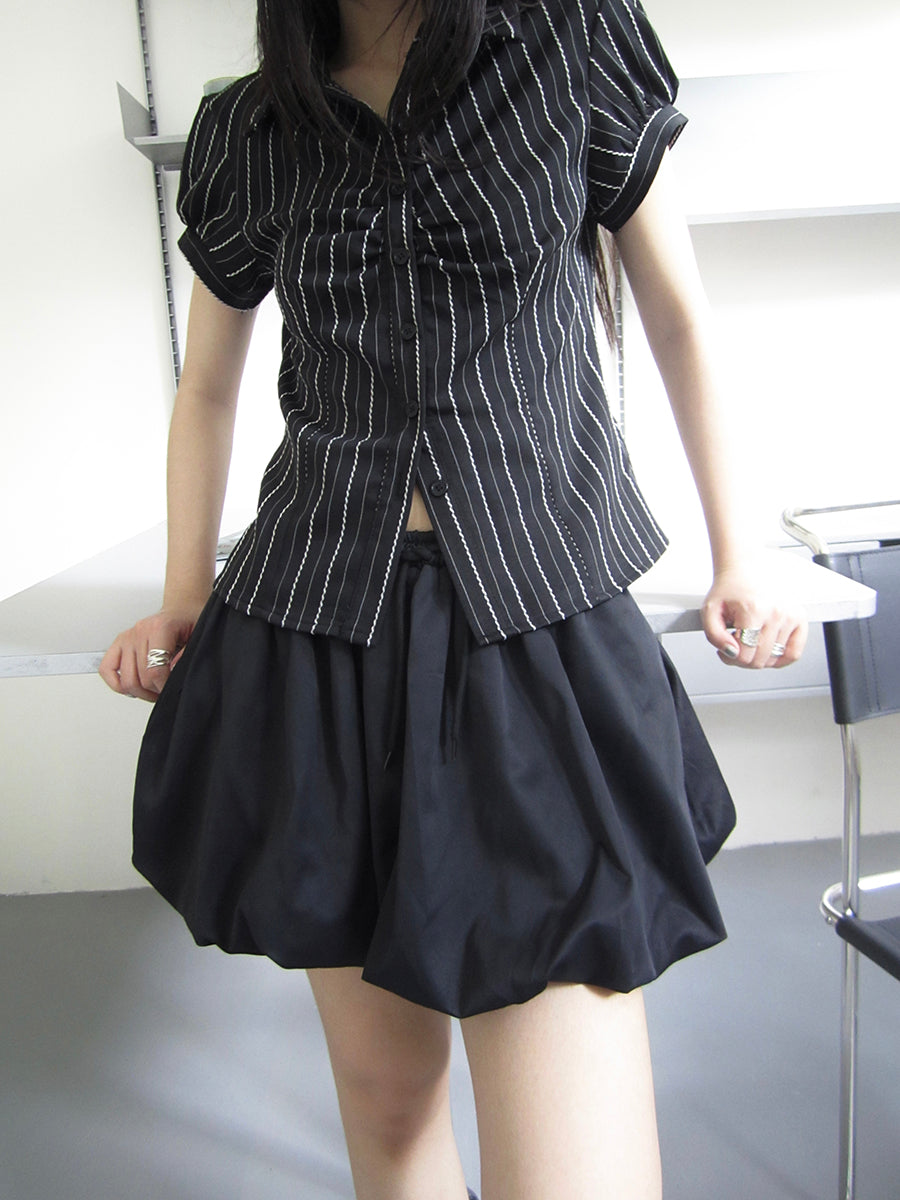 ang project Summer High Waist Solid Color Shorts Skirt