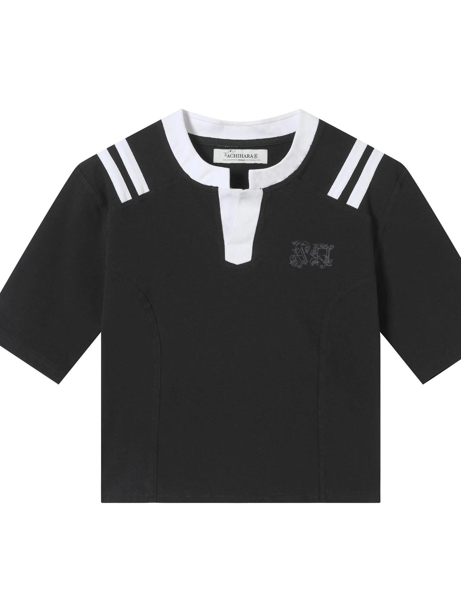 Baroque Football Tee For Women V-Neck T-Shirt Long-Sleeve