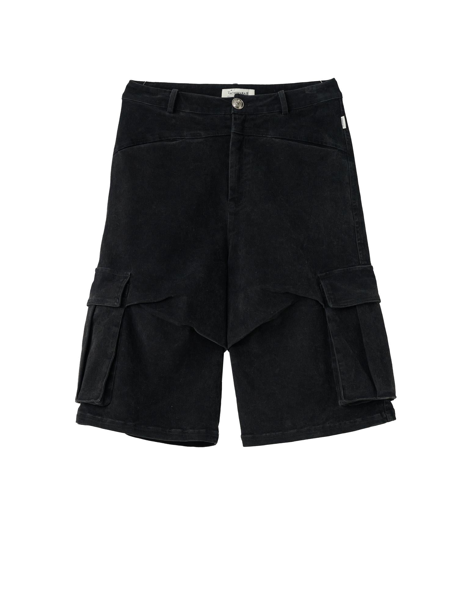 Achihara Stretch Washed Cotton Cargo Capri Pants