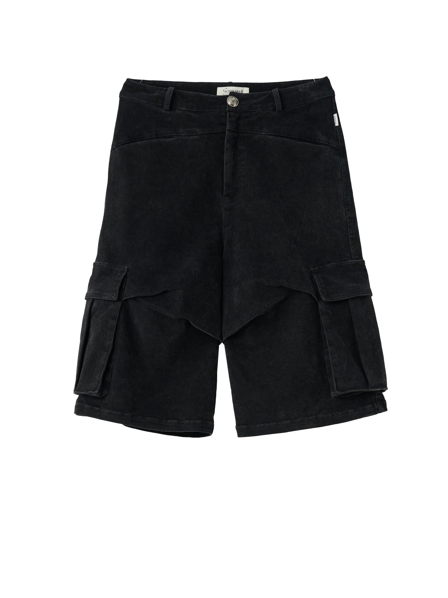 Stretch Washed Cotton Cargo Capri Pants