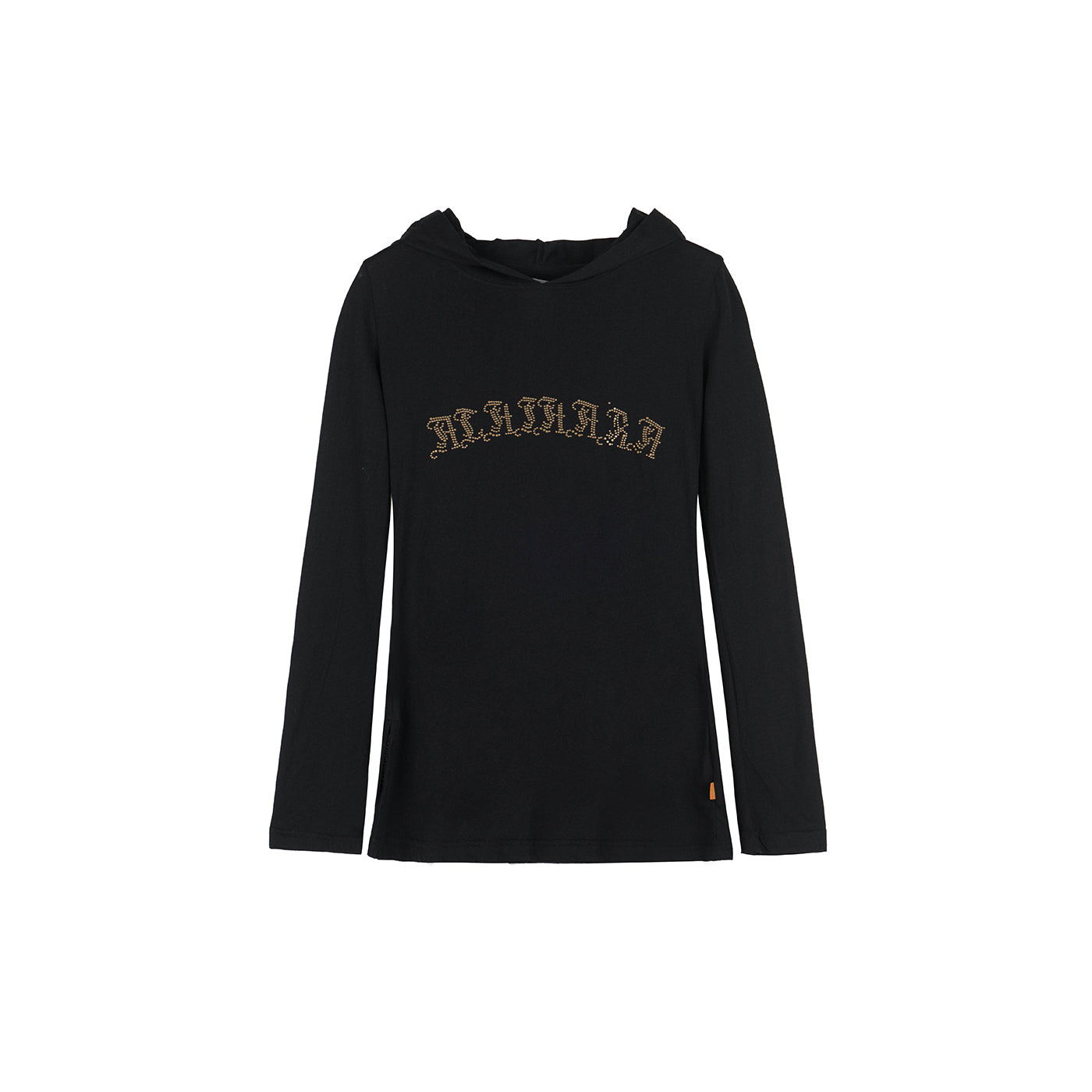 Achihara Summer Cool Long Sleeve Hooded Split Hem T Shirt