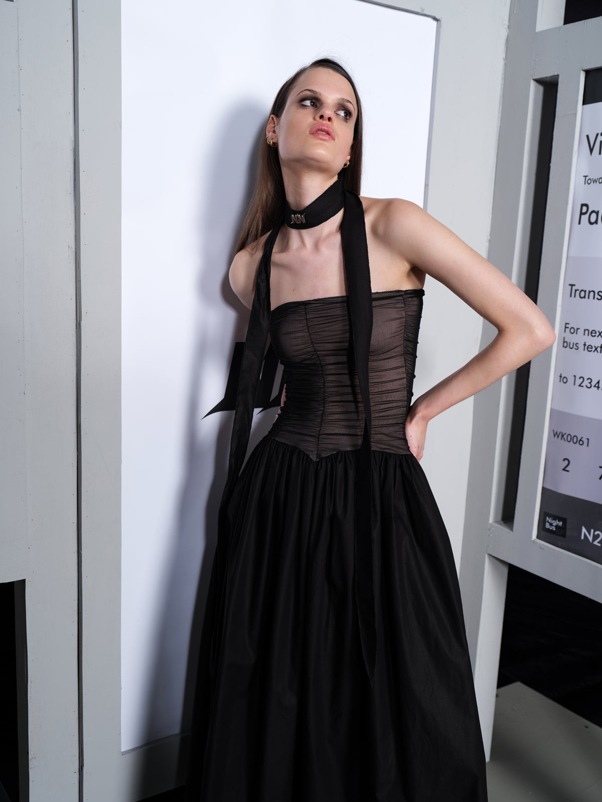 UpdateNN NORTH NODE Banquet Escape Pleated Bustier V-Neck Dress