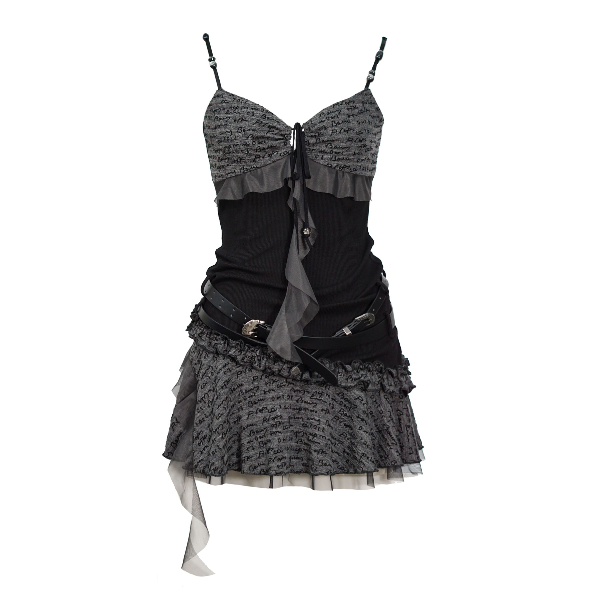 Update Cest Nous Seafoam Lace Up Ruffle Hem Slip Dress V Neck