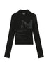 Bauhaus Lyric Print Merino Turtleneck Tee