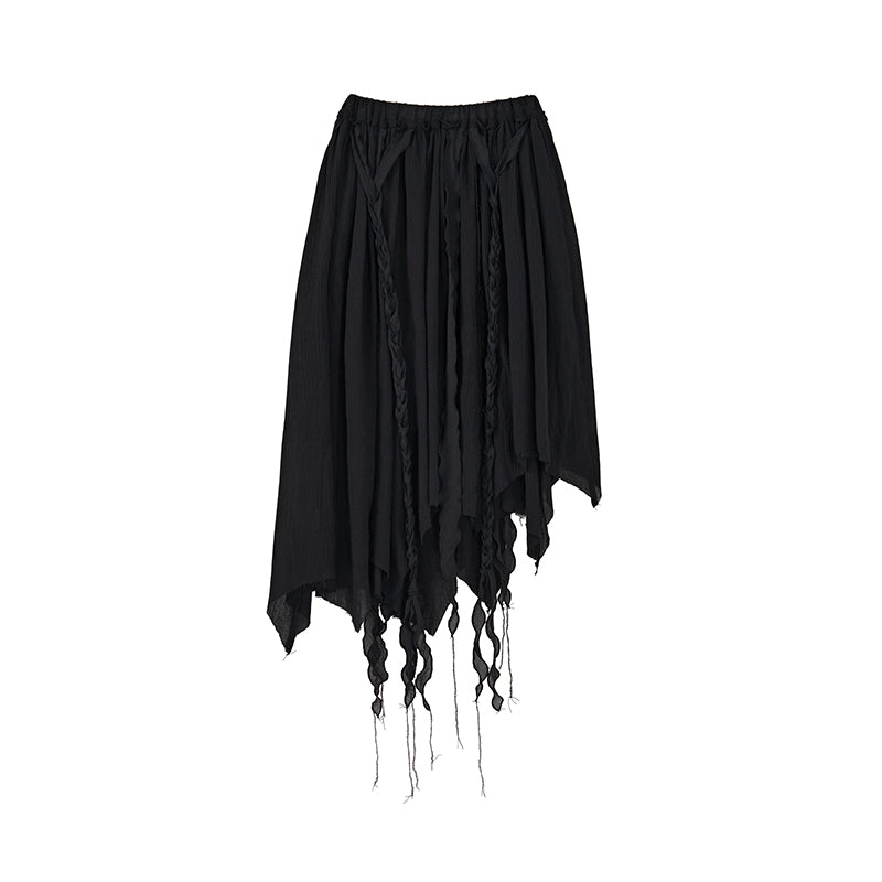 Cest Nous Wilderness Black Asymmetrical Maxi Dress