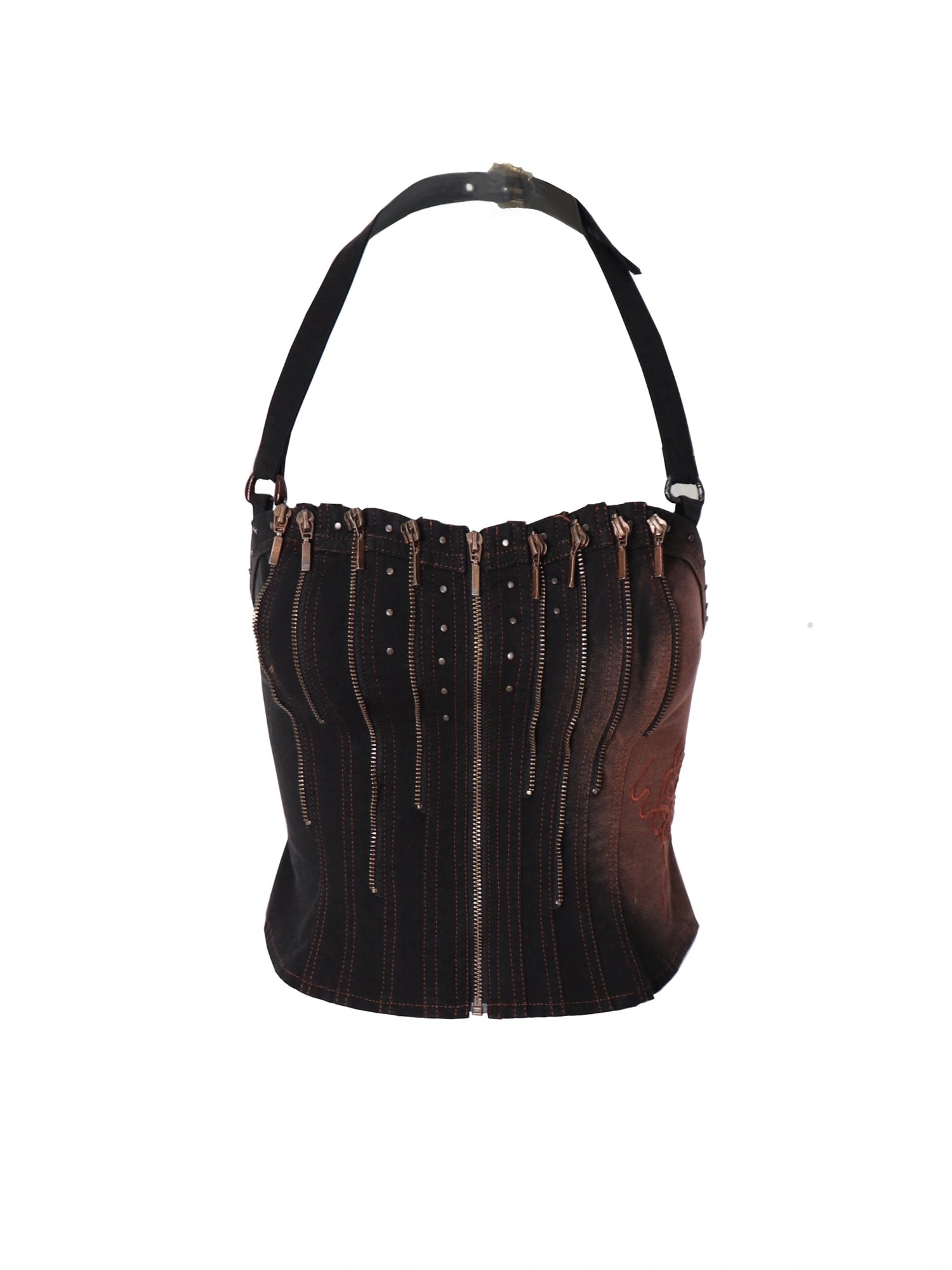 Embroidery Vintage Denim Corset Top