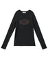 Long Sleeve T-Shirt With Inspirational Print Describe Yourself Beyond Rules