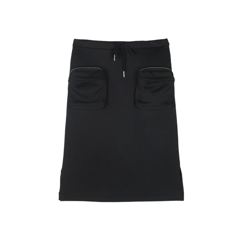ALINNV STUDIO Low Waist Pocket Sweater Skirt Mid Length