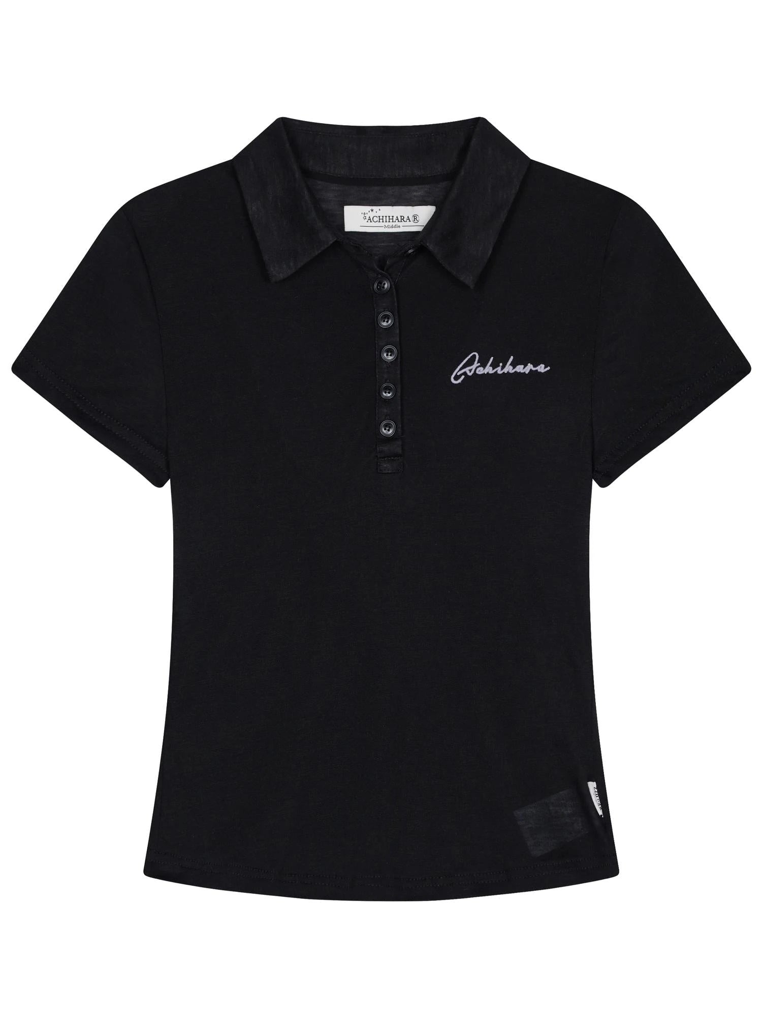 Glassine Polo Tee Slim Fit Breathable Short Sleeve Top