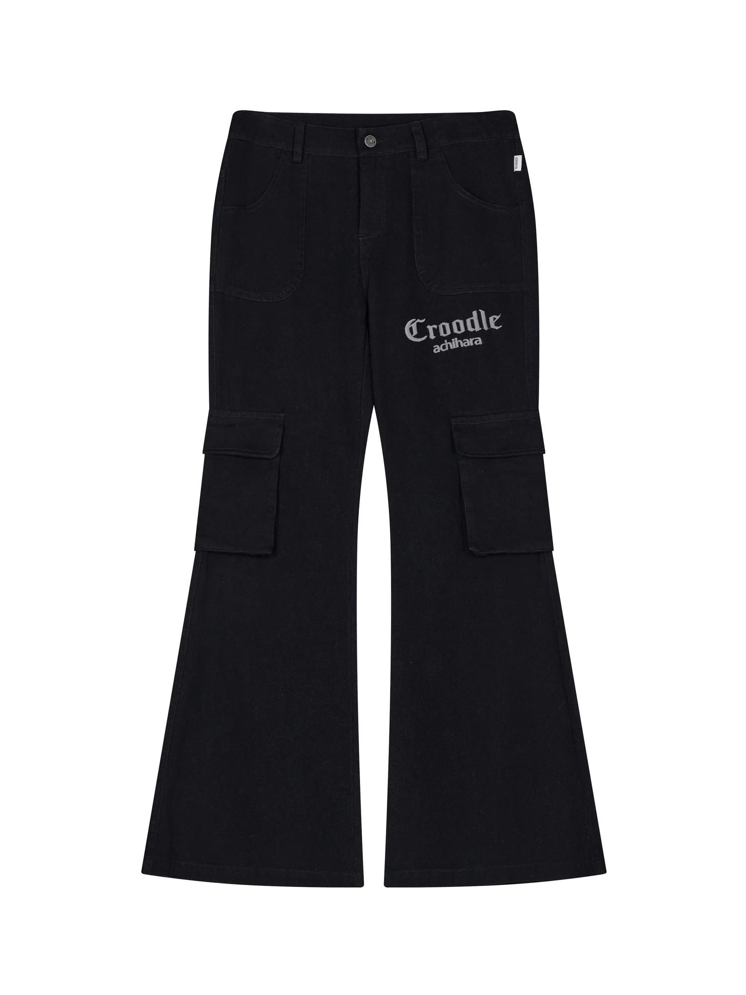 Gothic Pigeon Low Rise Flare Cargo Pants