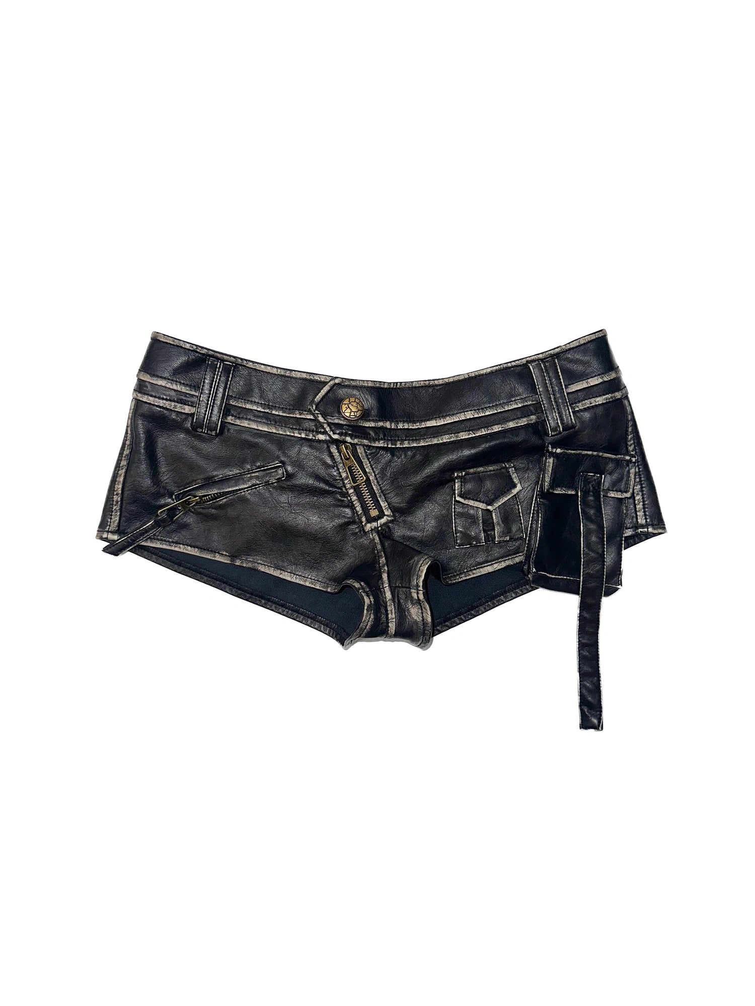 Vintage Punk Low Rise Leather Shorts