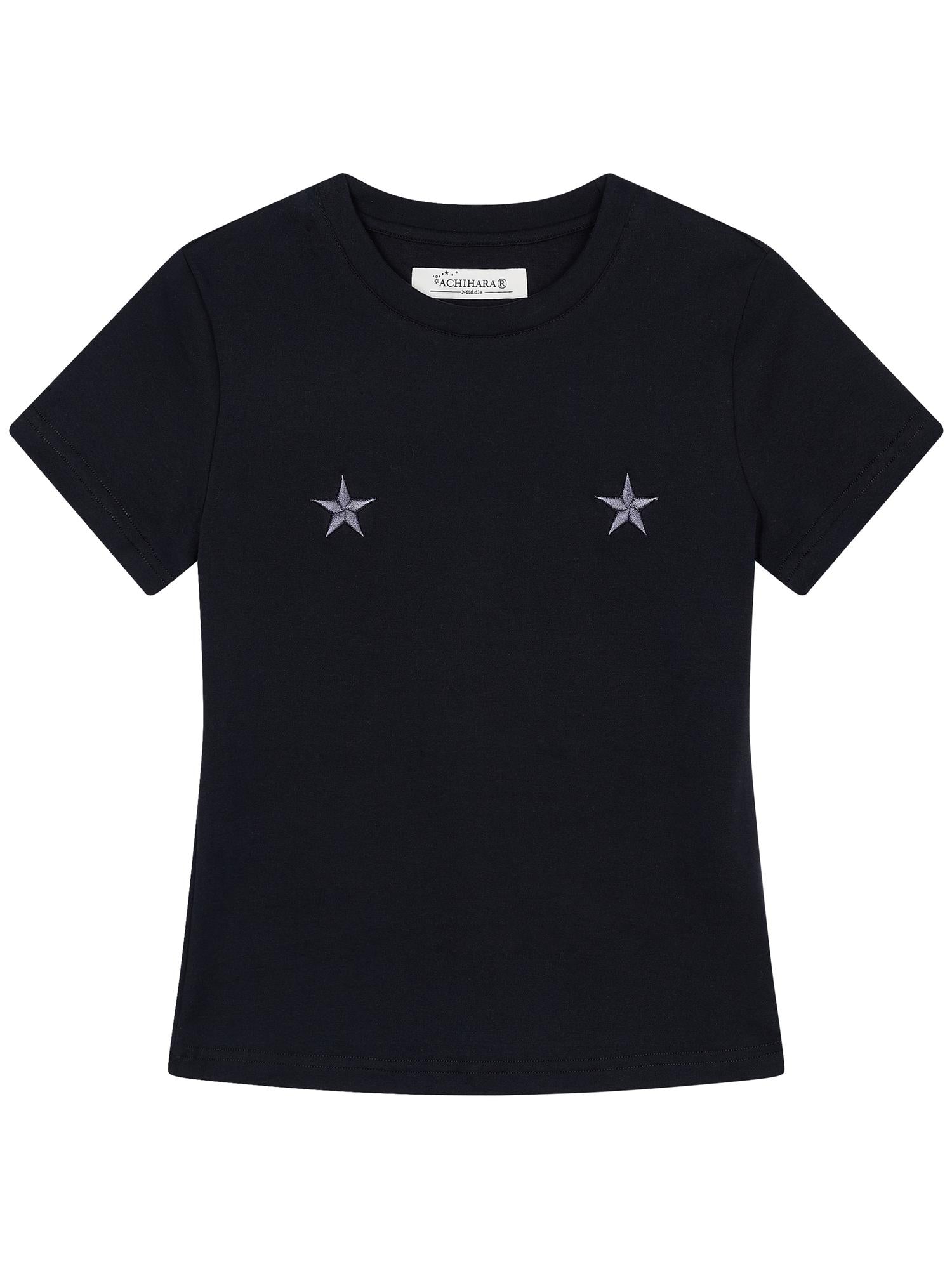 Achihara Sleepless Stars Embroidered Tee