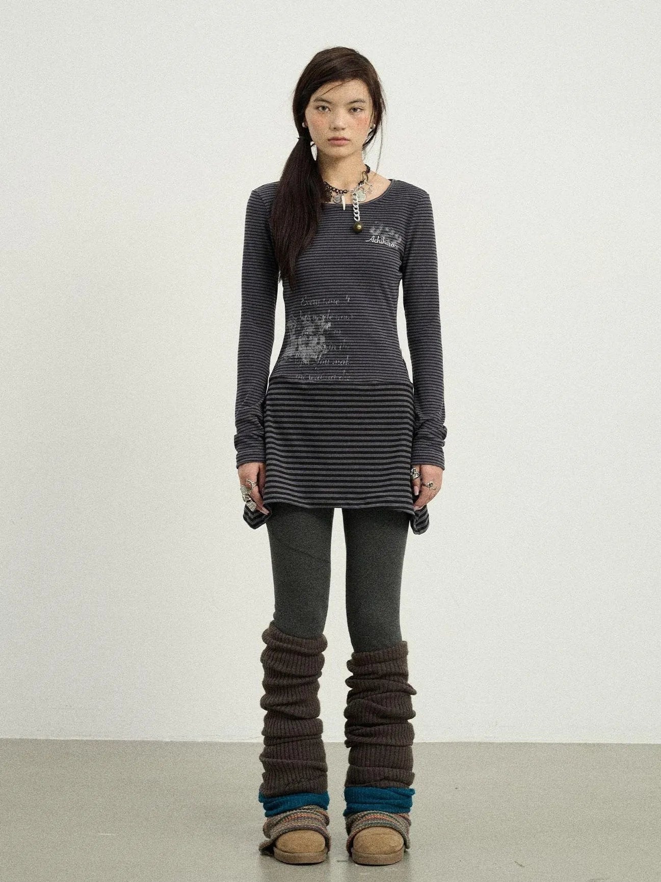 Black Love Striped Rock Dress