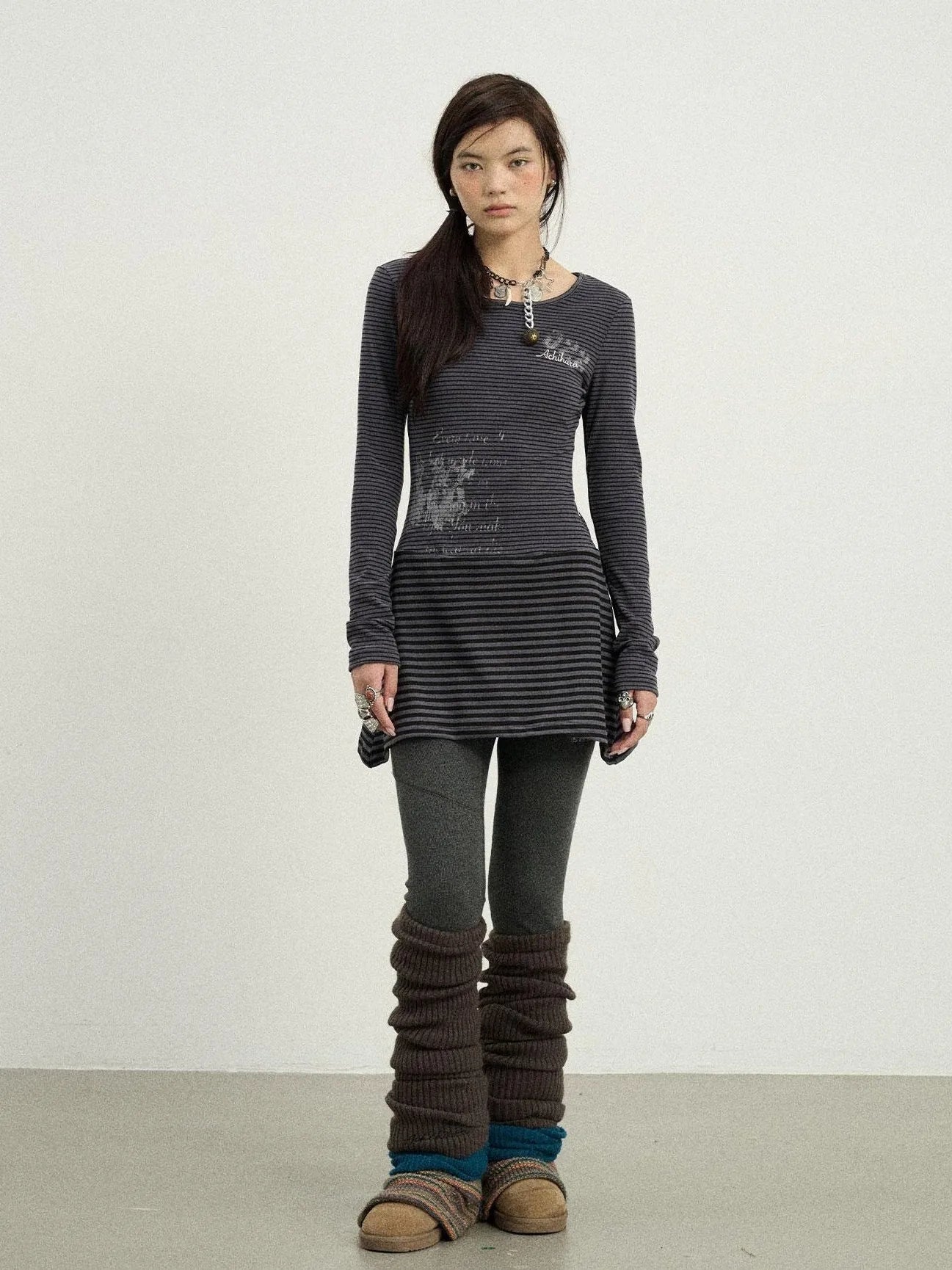 Black Love Striped Rock Dress