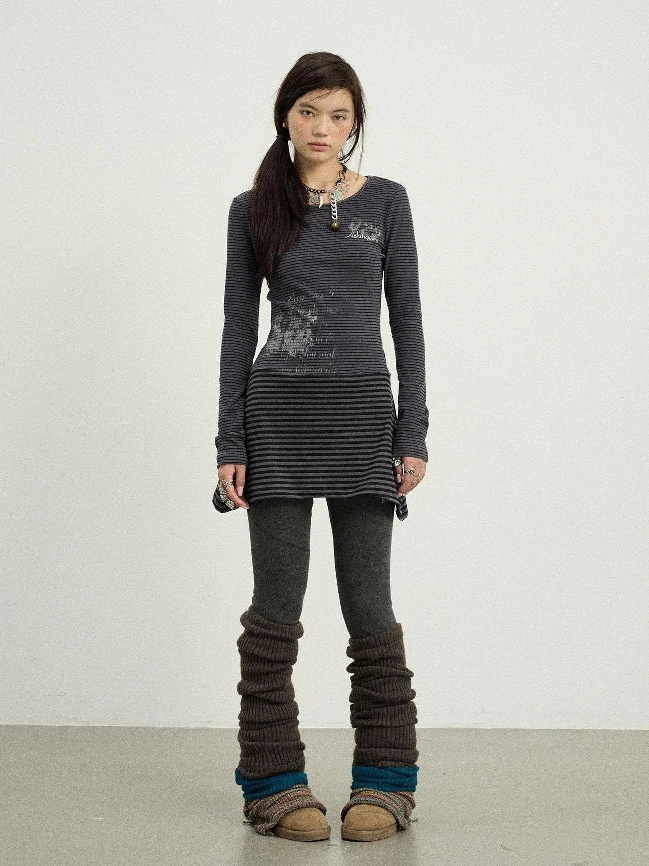 Black Love Striped Rock Dress