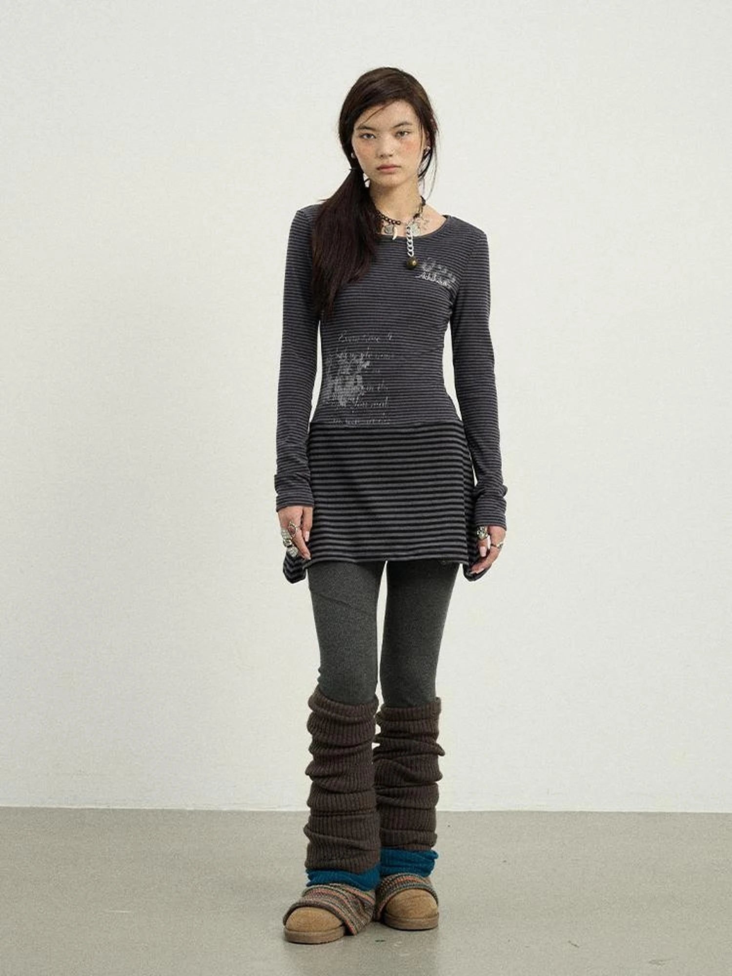 Black Love Striped Rock Dress