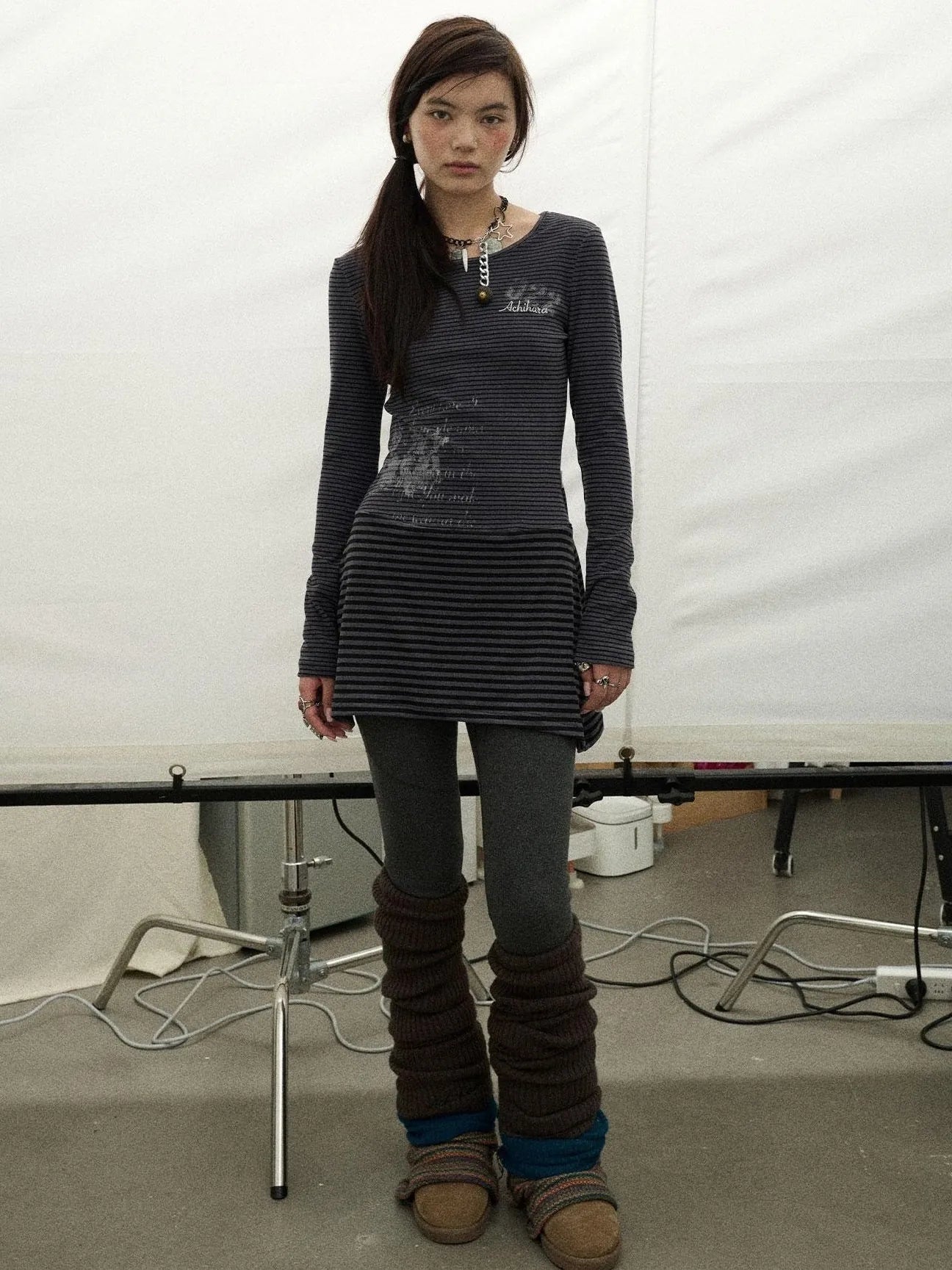 Black Love Striped Rock Dress