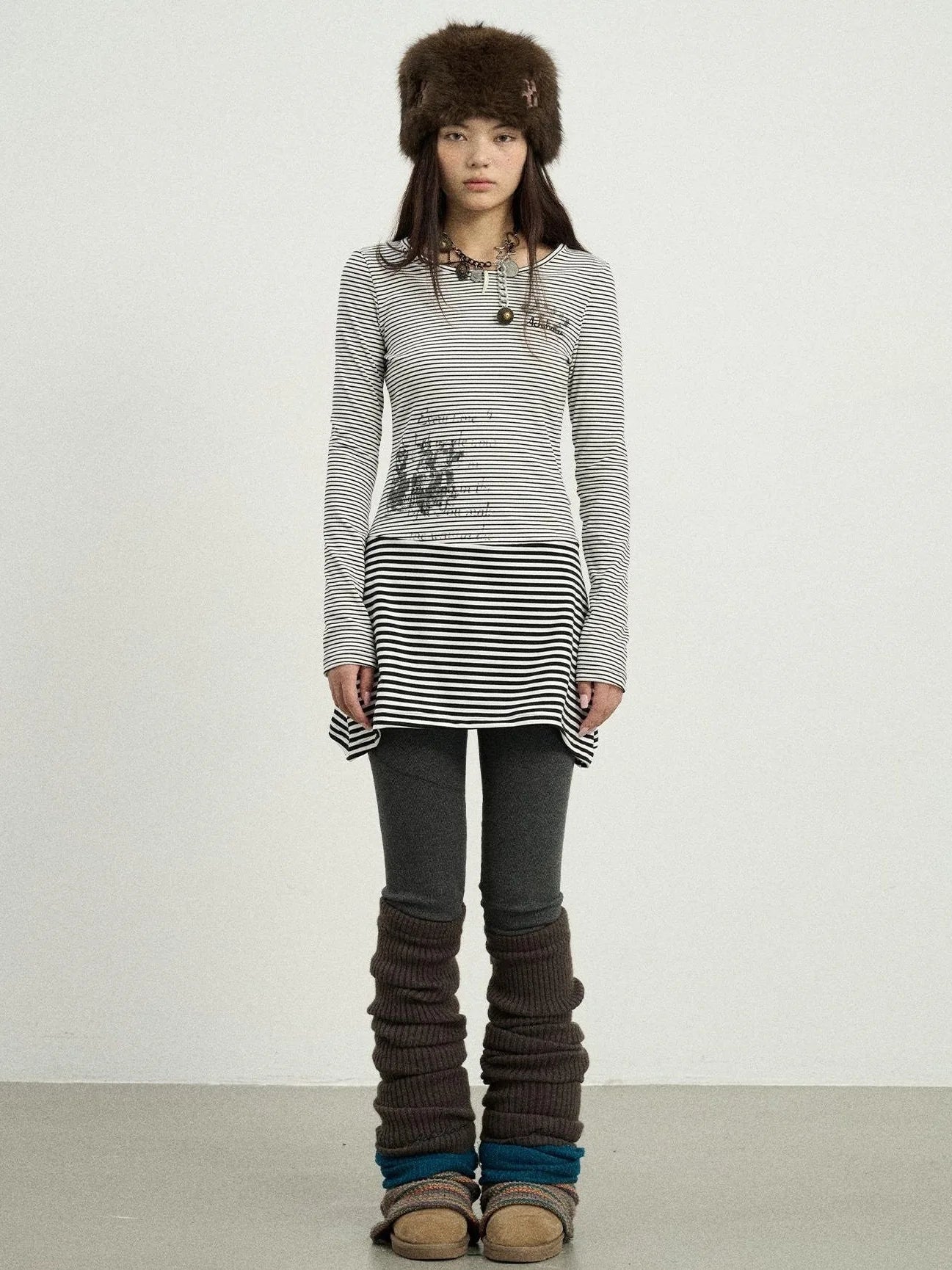 Black Love Striped Rock Dress