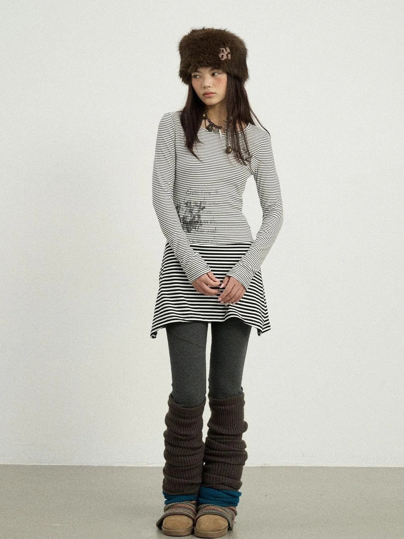 Black Love Striped Rock Dress