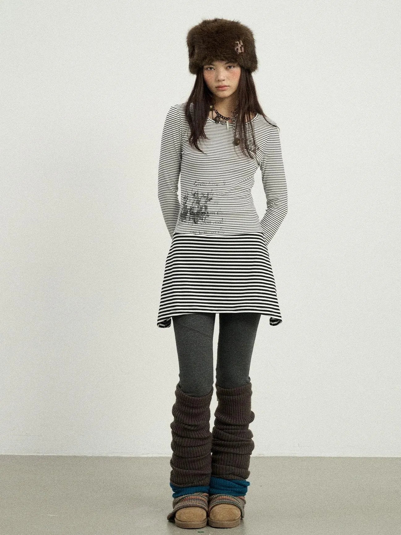 Black Love Striped Rock Dress