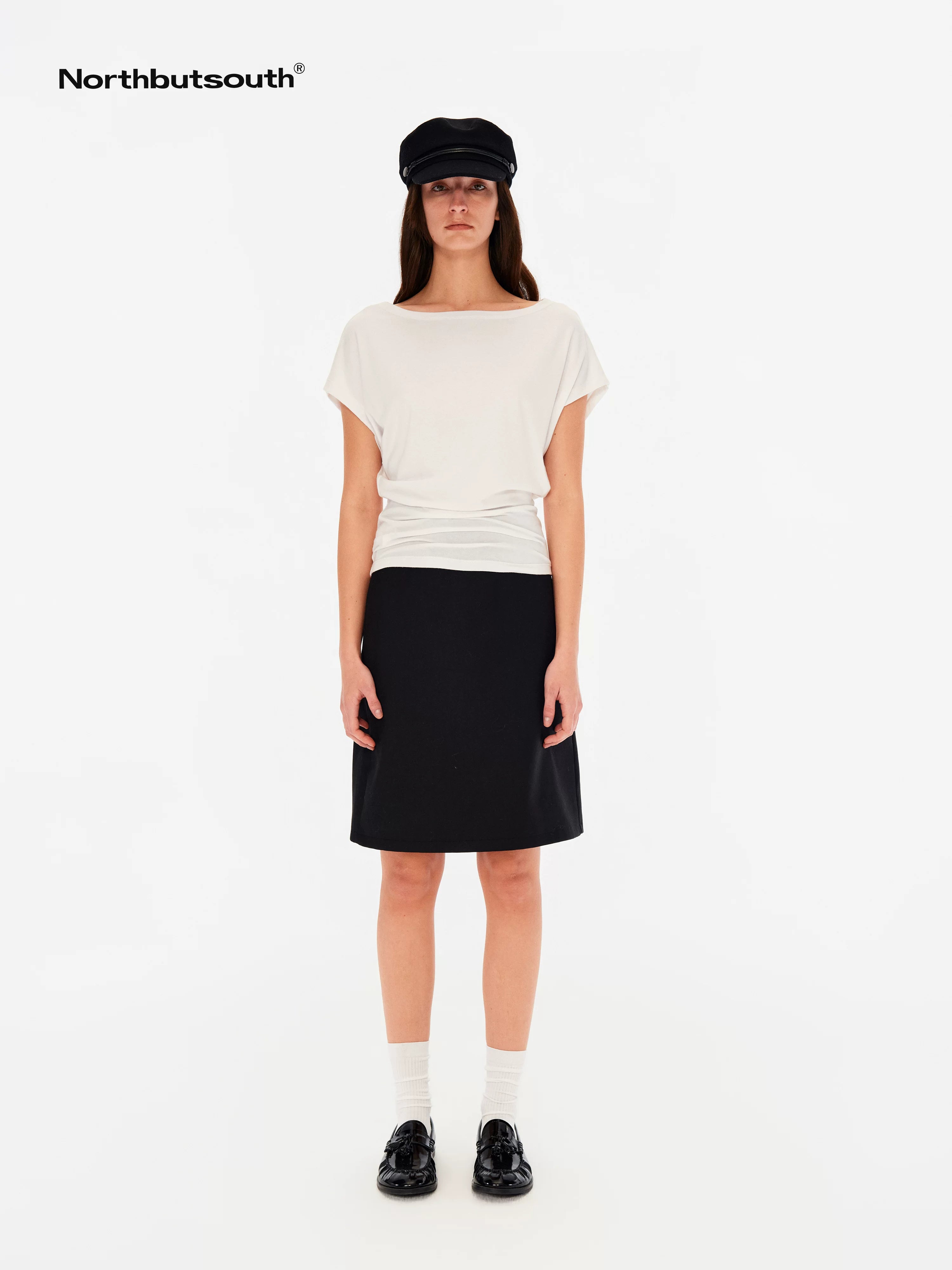 Black Mid Low Waist A Line Women&