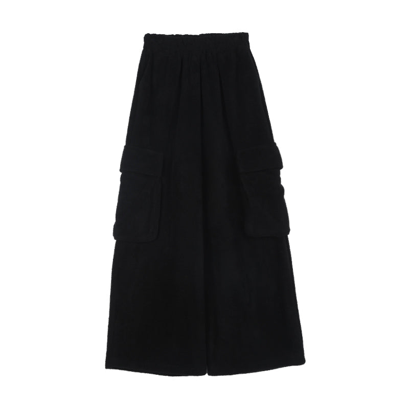 Cozy Fleece Loungewear Set With Wide Leg Pants